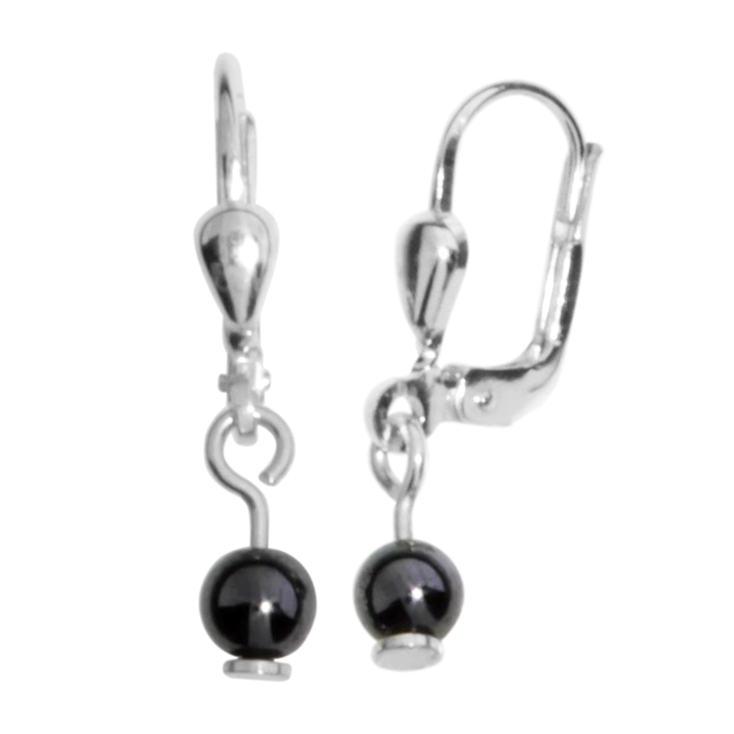 001-263398-0401BtcJyoJ5M09E1 Ohrhänger Silber 925/000, Hämatit, 4 mm