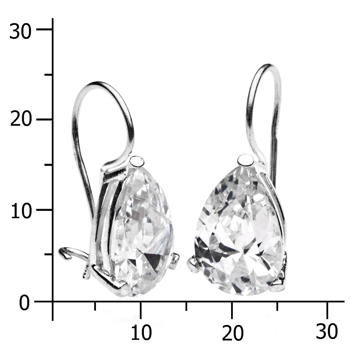 043-261691-0100k Ohrhänger Silber 925/000, Zirkonia, weiß