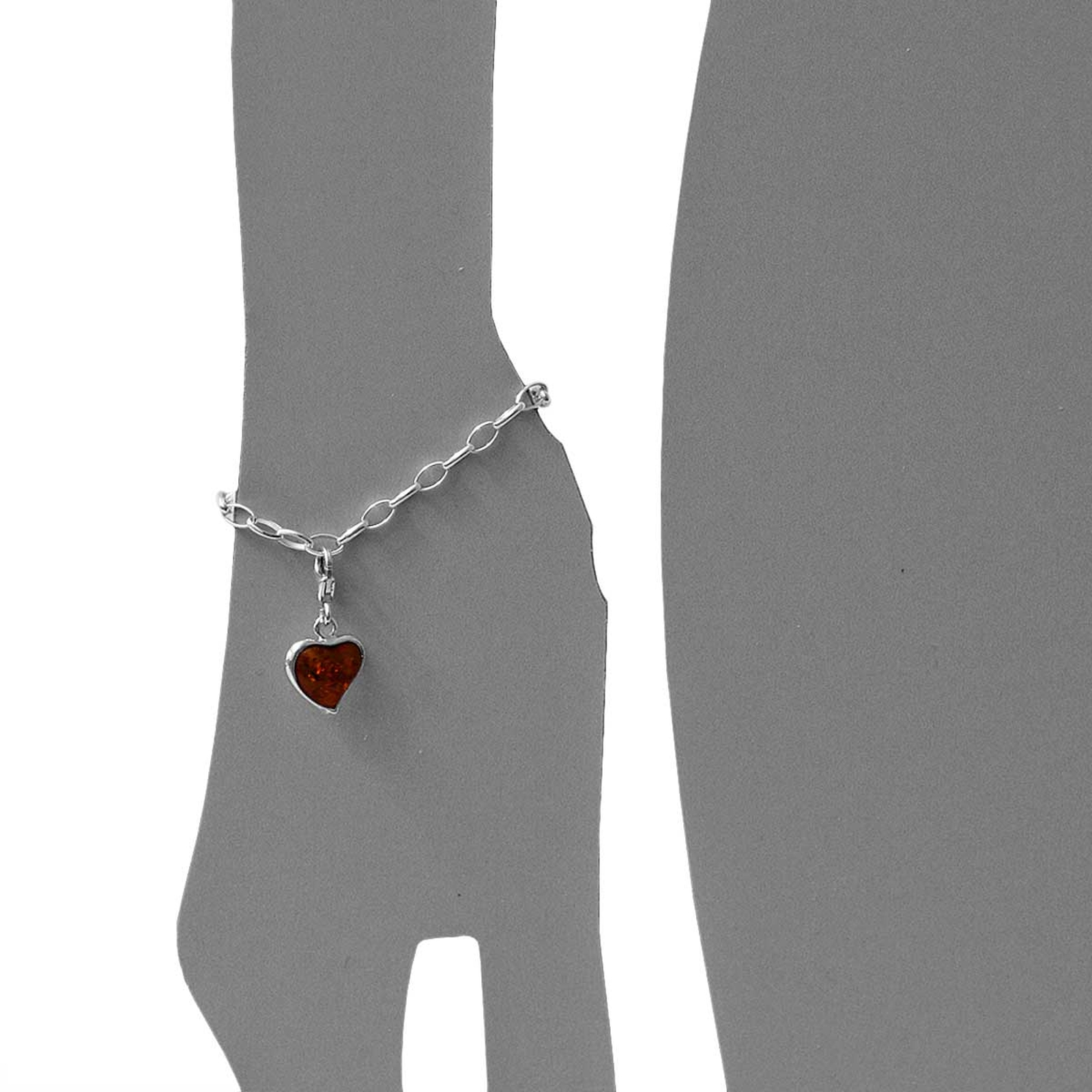 098-200220-0200s Charm Silber 925/000, Herz, Bernstein