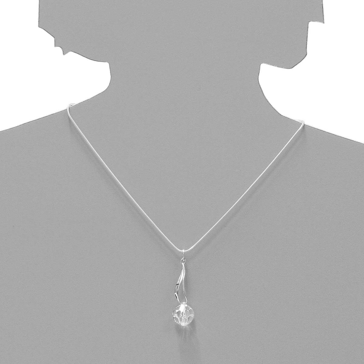 043-200026-A142s Kette mit Anhänger Silber 925/000, Zirkonia, weiß, 42 cm
