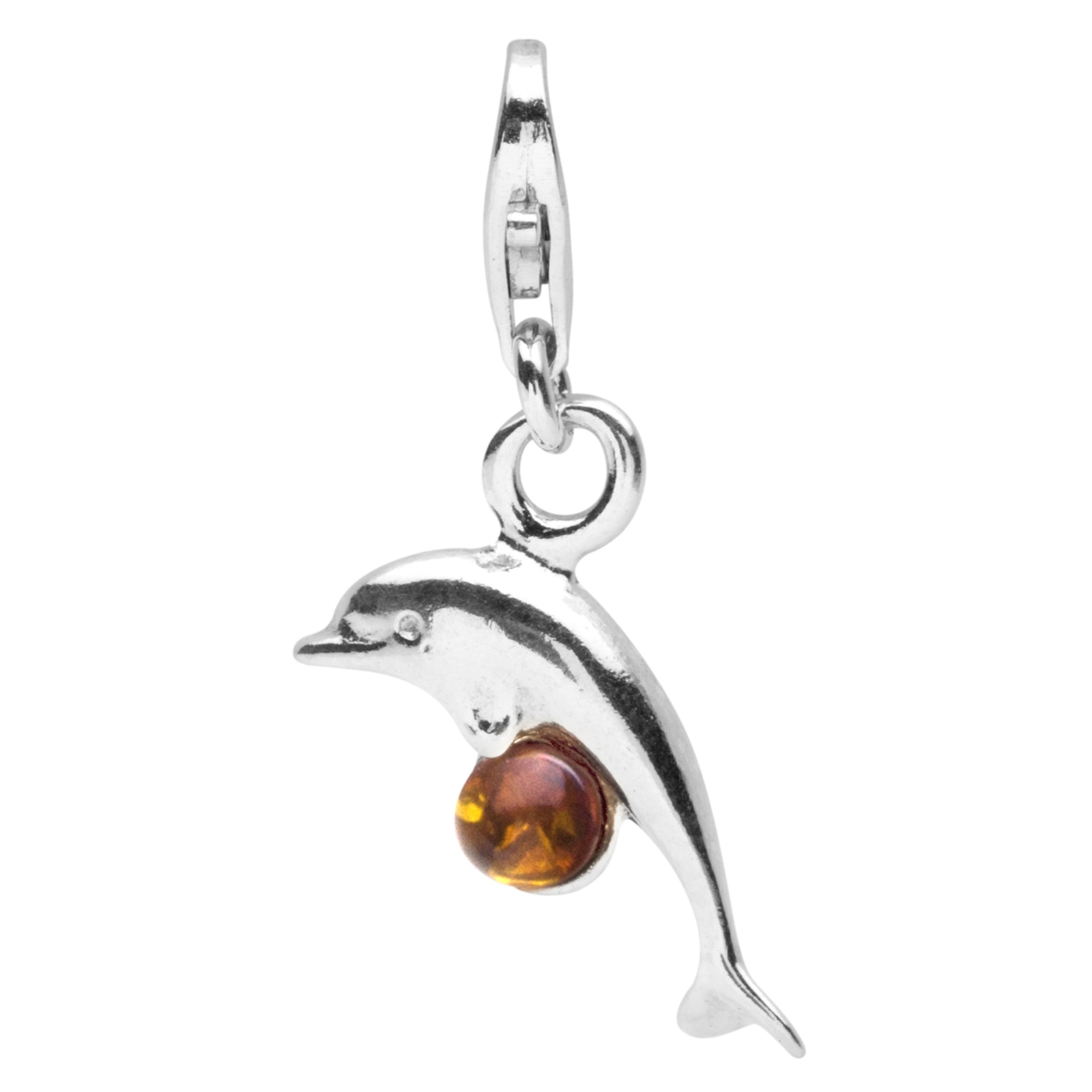098-200140-0200 Charm Silber 925/000, Delfin, Bernstein