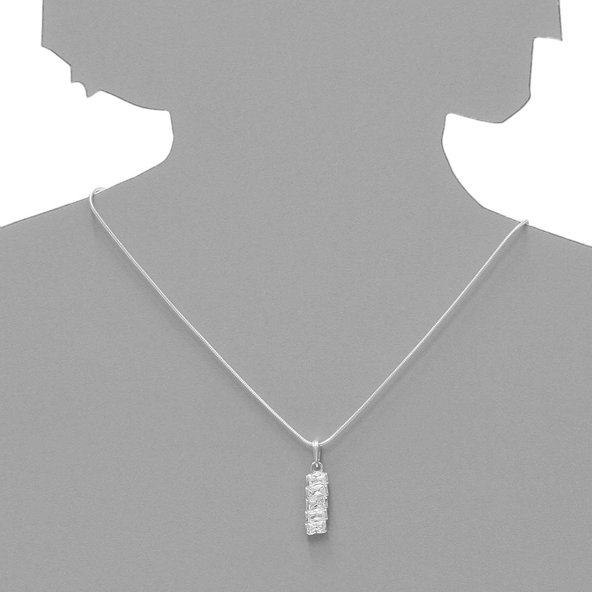 043-201660-A142s Kette mit Anhänger Silber 925/000, Zirkonia, weiß, 42 cm