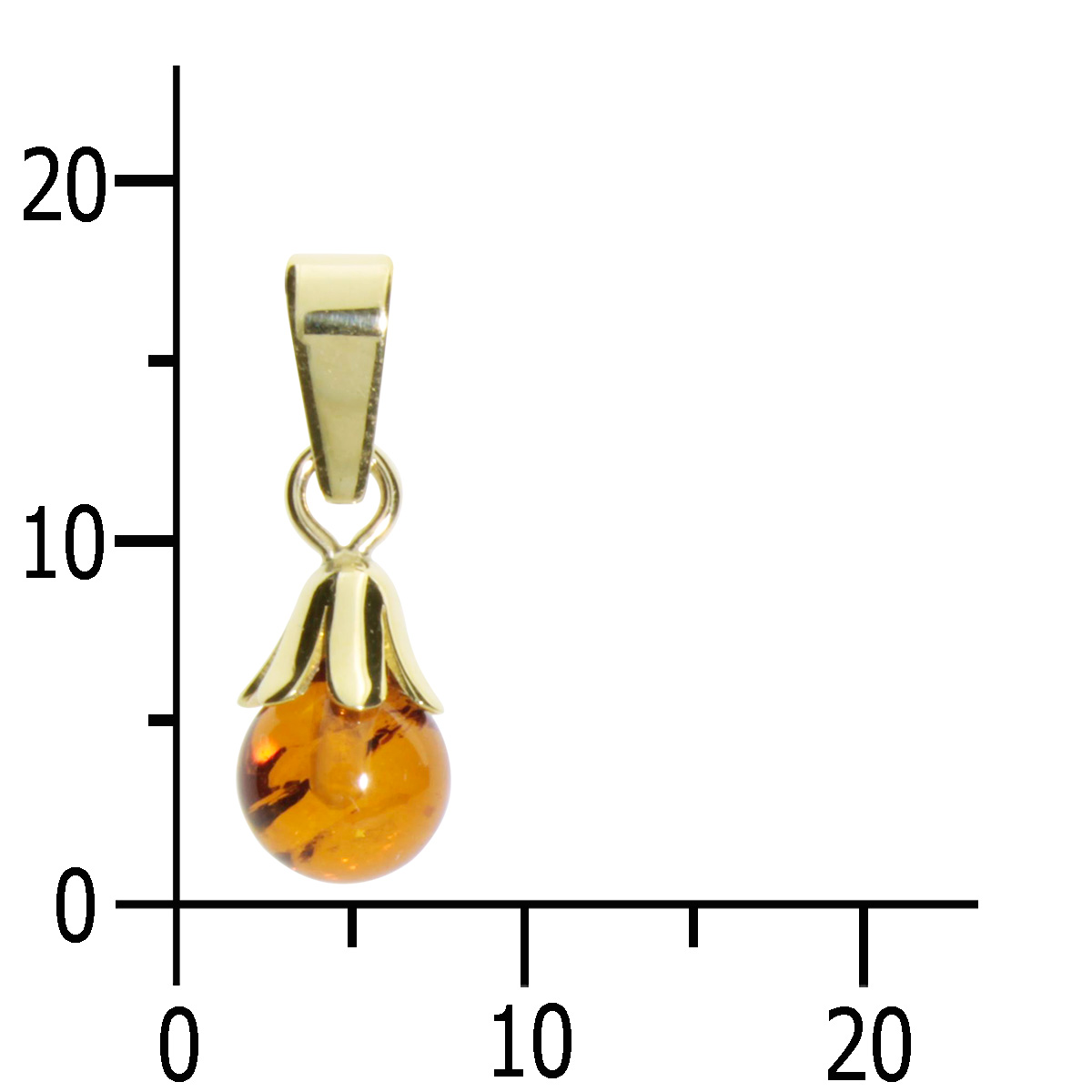 001-100358-0003k Anhänger Gold 333/000, Bernstein