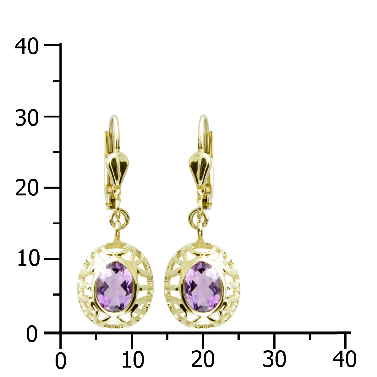 Ohrhänger Gold 333/000, Amethyst