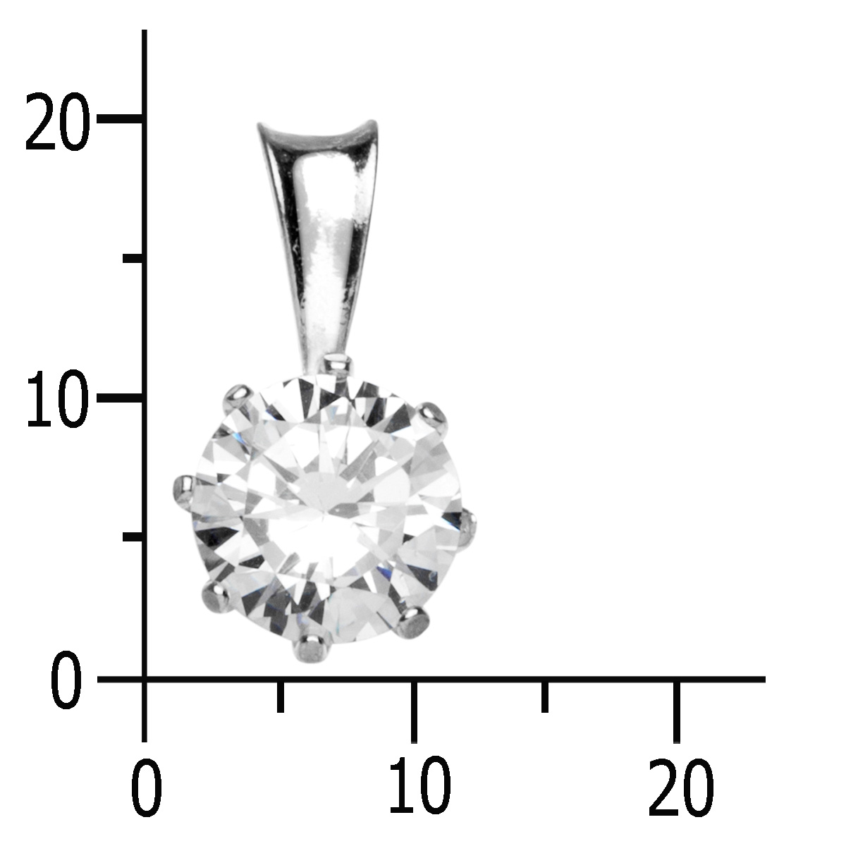043-201637-0100k Anhänger Silber 925/000, Zirkonia, weiß