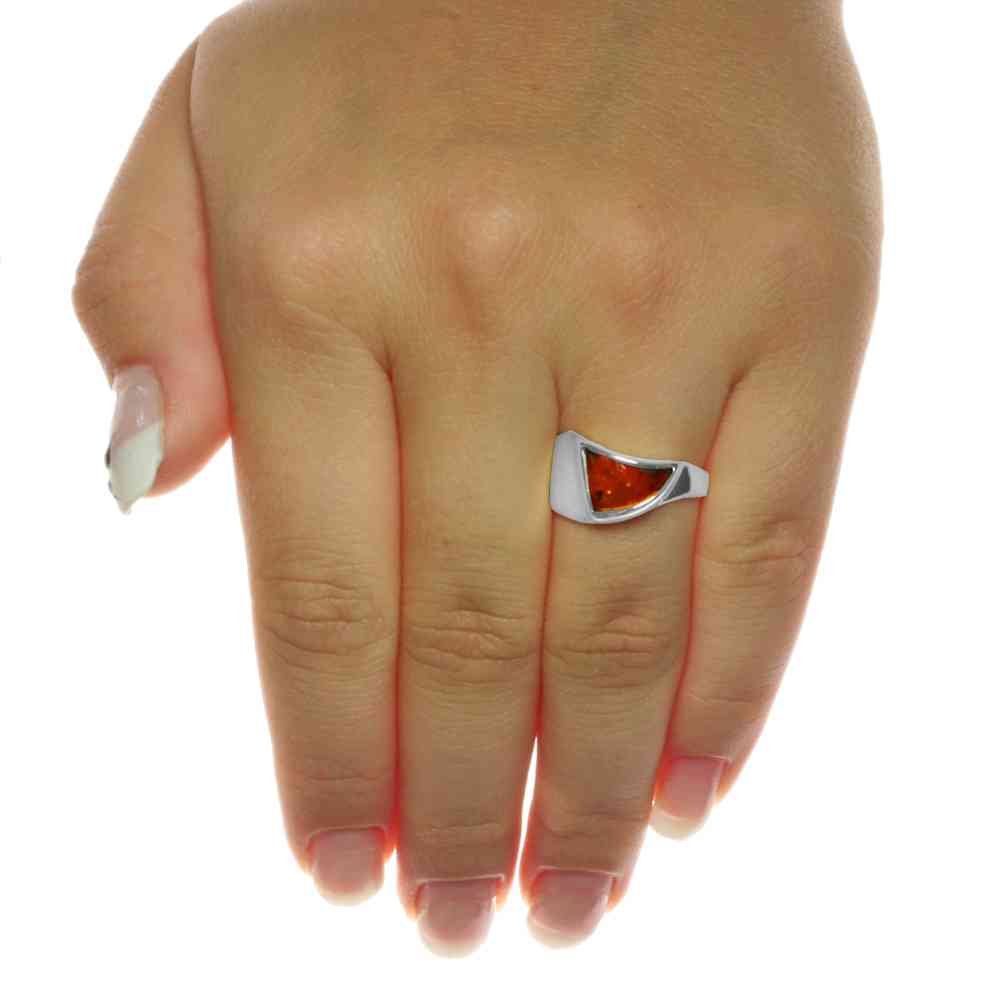 4250054204053-PT01 Ring Silber 925/000, Bernstein -Größe wählbar-
