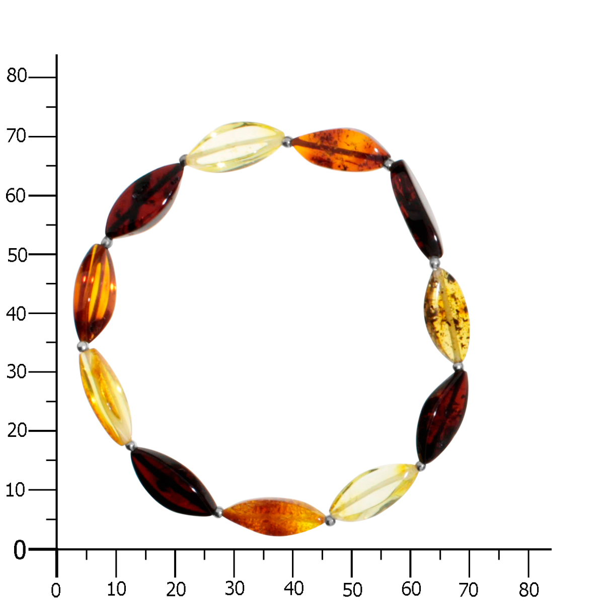 051-410013-0320k596794057fd90 Bernsteinarmband, 19 cm, Gummizug, navetteform