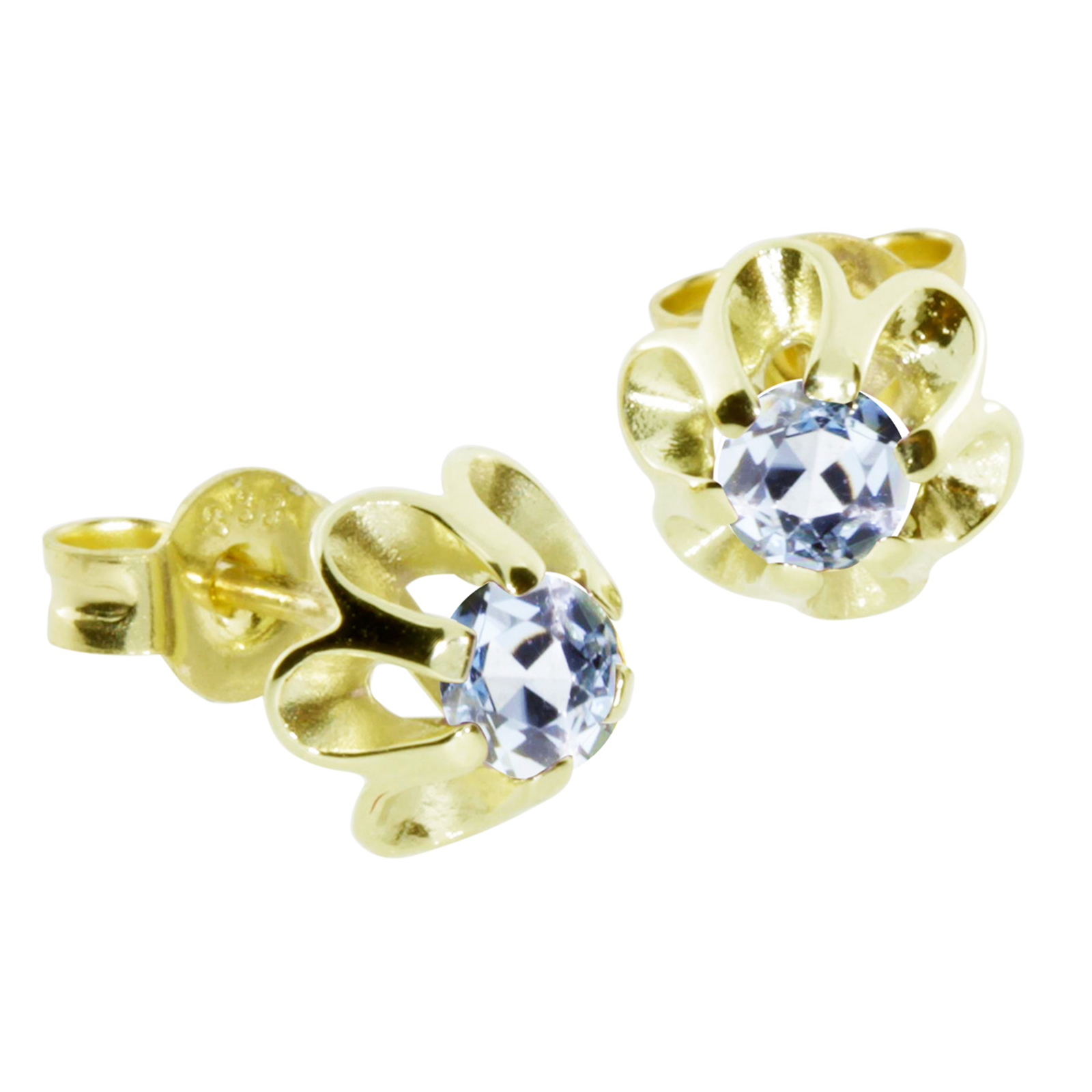 Ohrstecker Gold 333/000, Aquamarin 