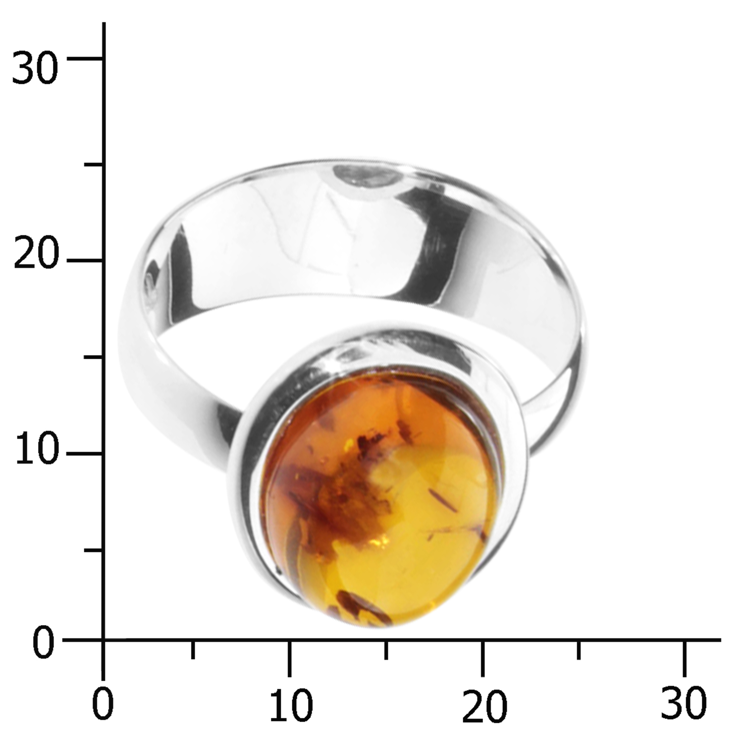 001-273434-0100k Ring Silber 925/000, Bernstein -Größe wählbar-