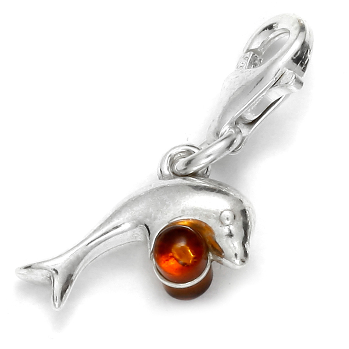 105-20CH16-0100 Charm Silber 925/000, Delfin, Bernstein