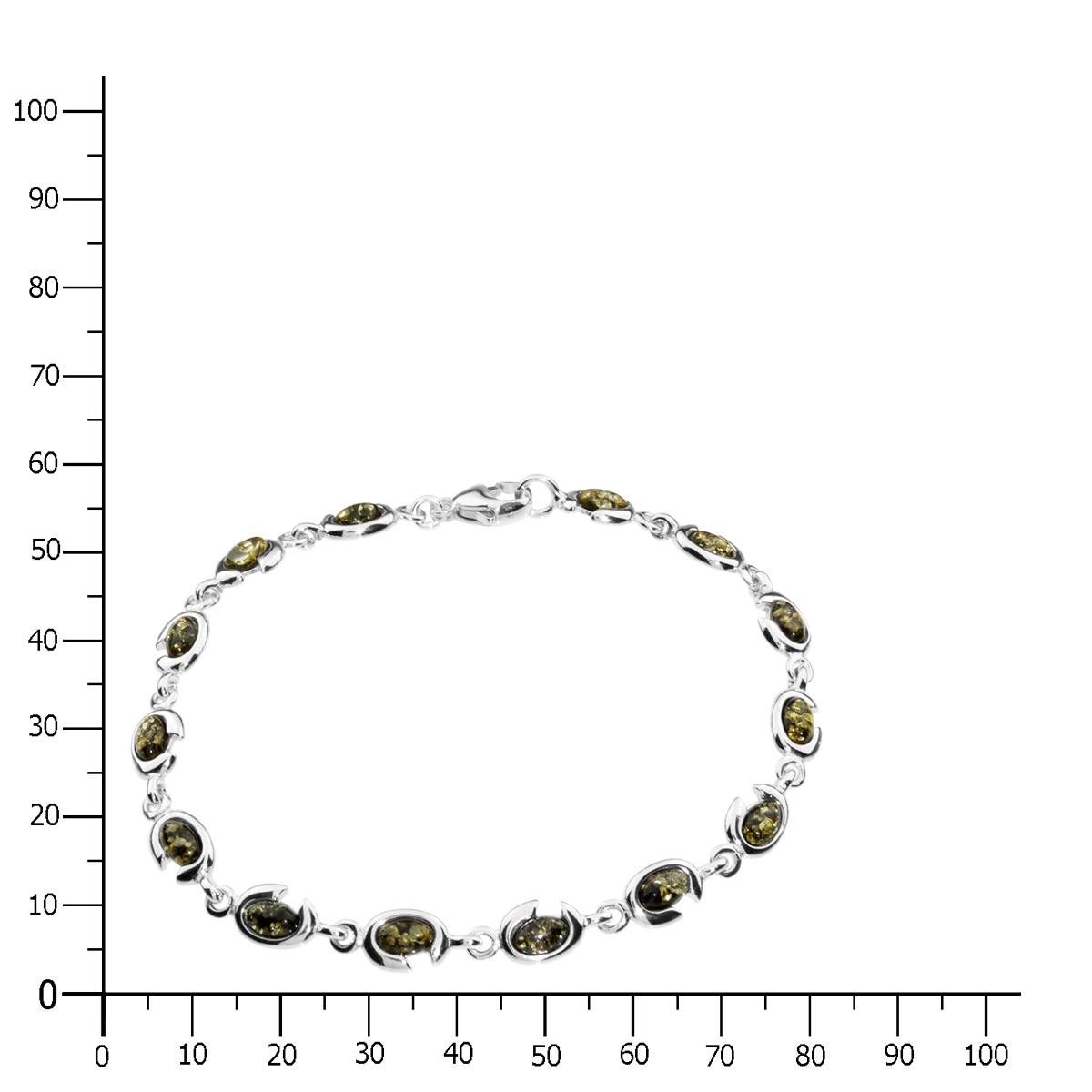 089-210135-0100k Armband, Silber 925/000, Bernstein