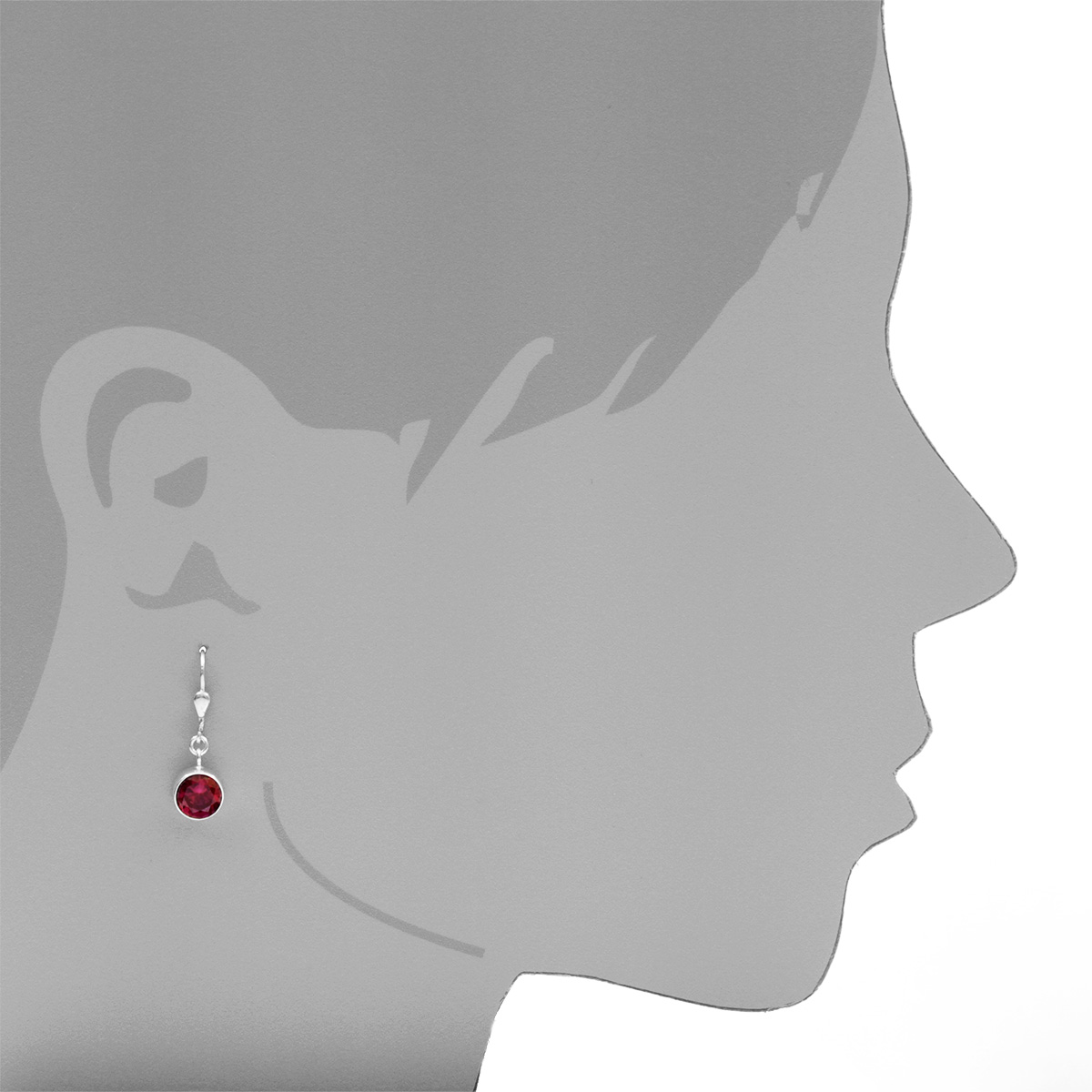 001-263397-0300s Ohrhänger Silber 925/000, sy. Rubin, 8 mm