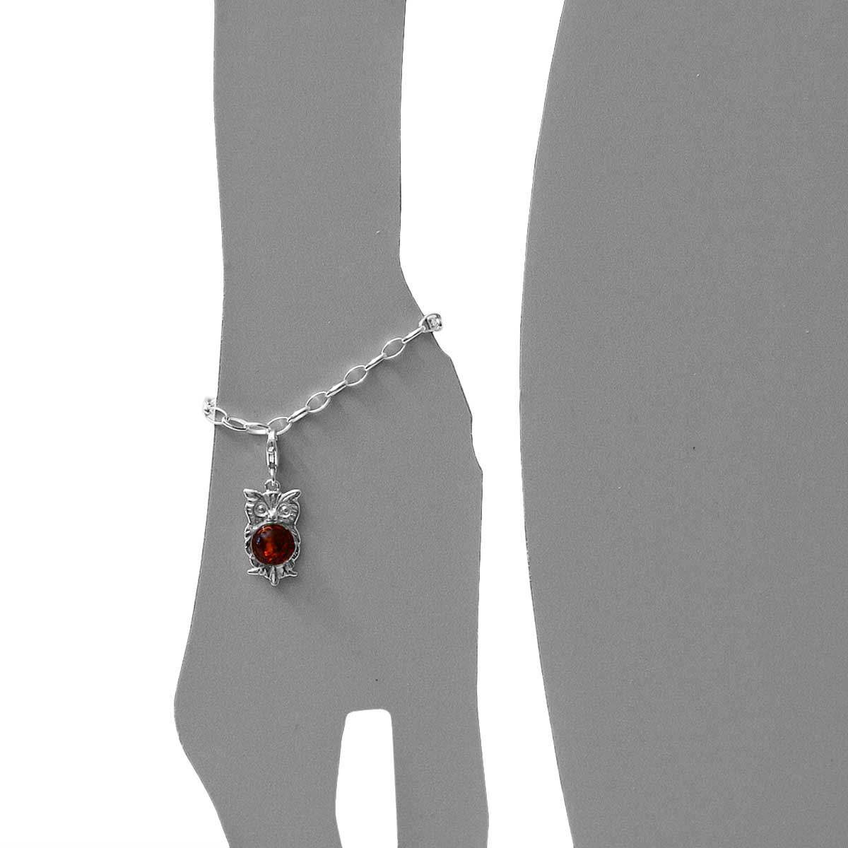 098-200040-0200s Charm Silber 925/000, Uhu, Bernstein