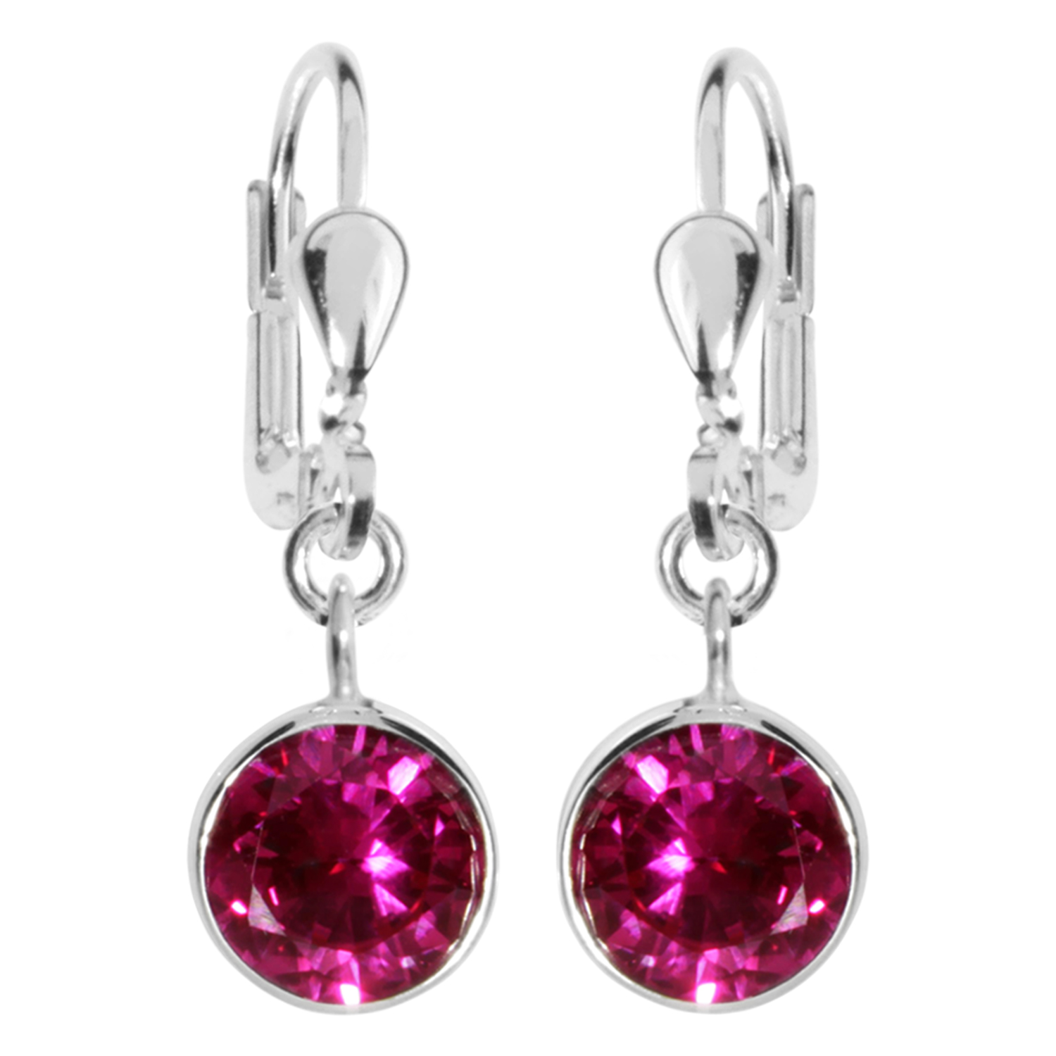 Ohrhänger Silber 925/000, sy. Rubin, 8 mm