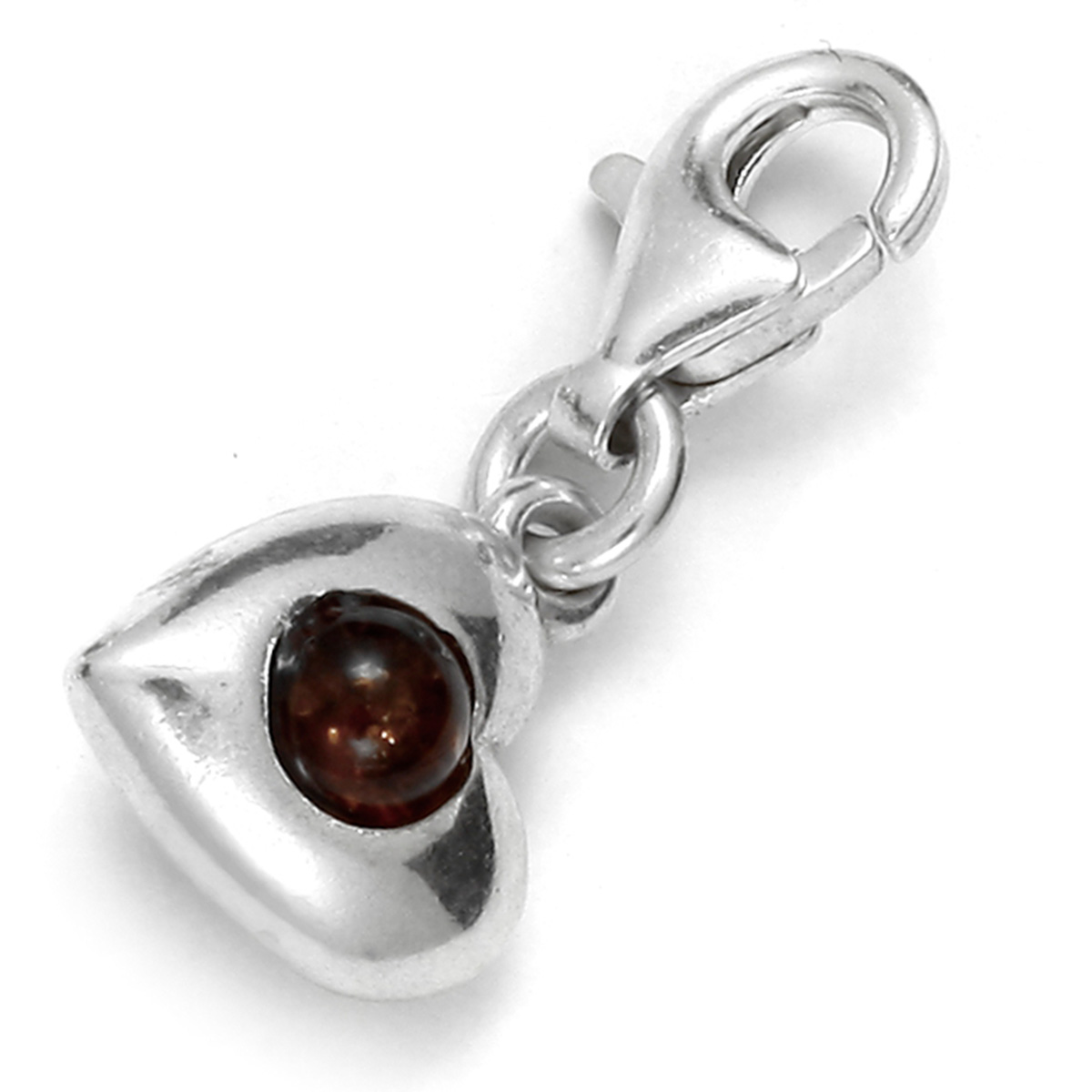 105-20CH19-0100 Charm Silber 925/000, Herz, Bernstein