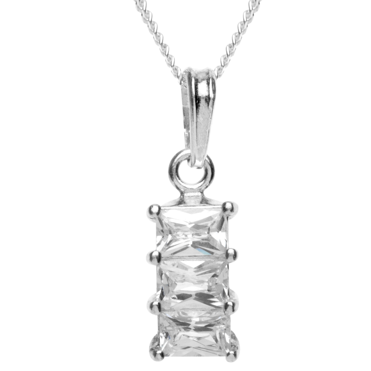 043-201665-A142 Kette mit Anhänger Silber 925/000, Zirkonia, weiß, 42 cm