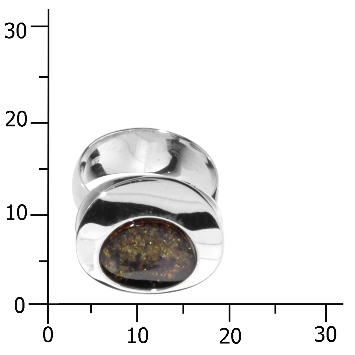 001-273402-0400k Ring Silber 925/000, Bernstein grün -Größe wählbar-