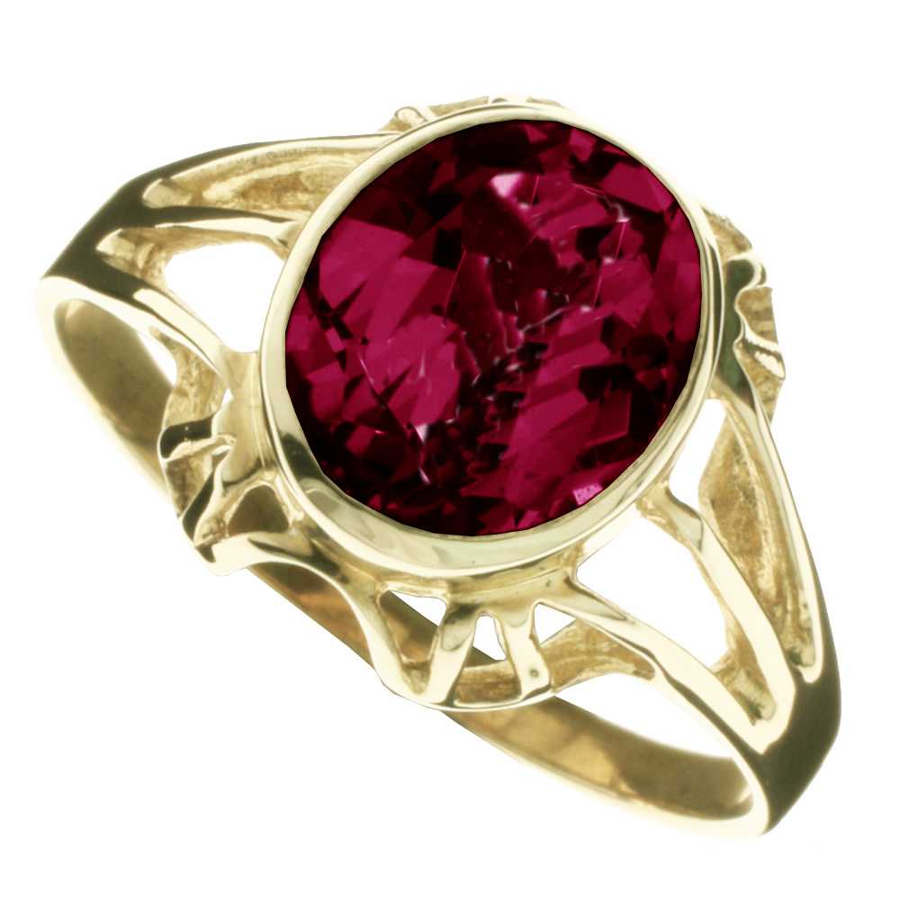 001-171995-0800 Ring Gold 333/000, Granat -Größe wählbar-
