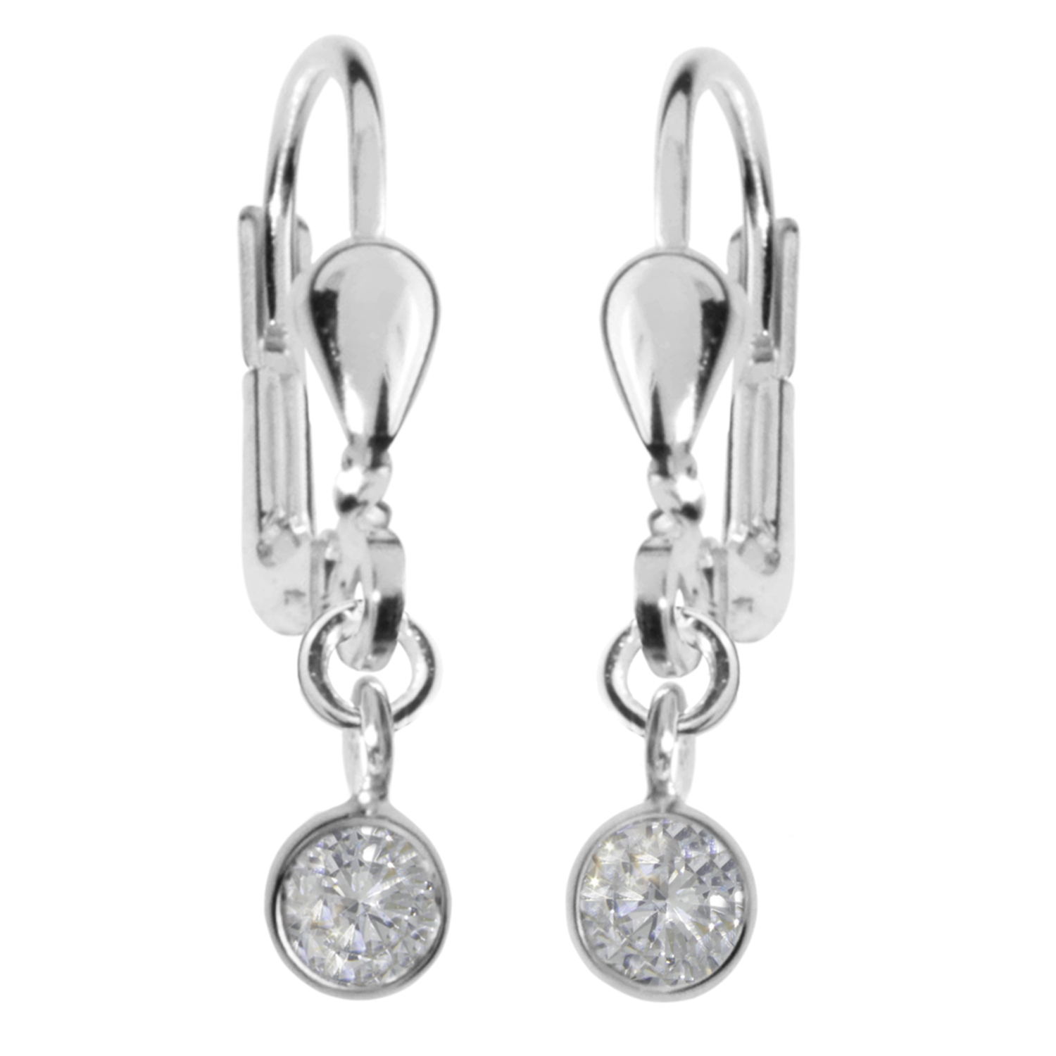 001-263394-0100h5FBPFpqlQW6l Ohrhänger Silber 925/000, Zirkonia, 4 mm