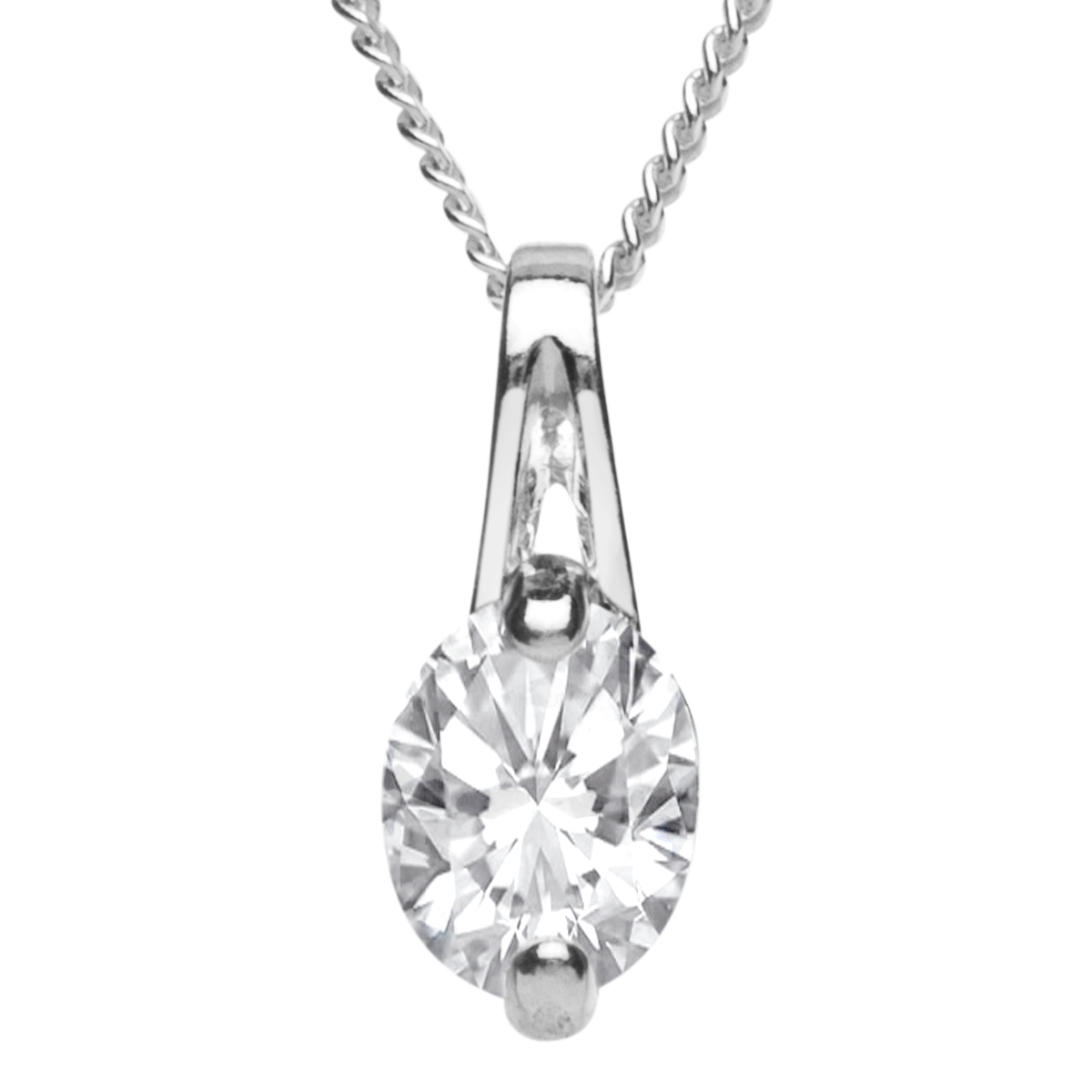 043-201712-A142 Kette mit Anhänger Silber 925/000, Zirkonia, weiß, 42 cm