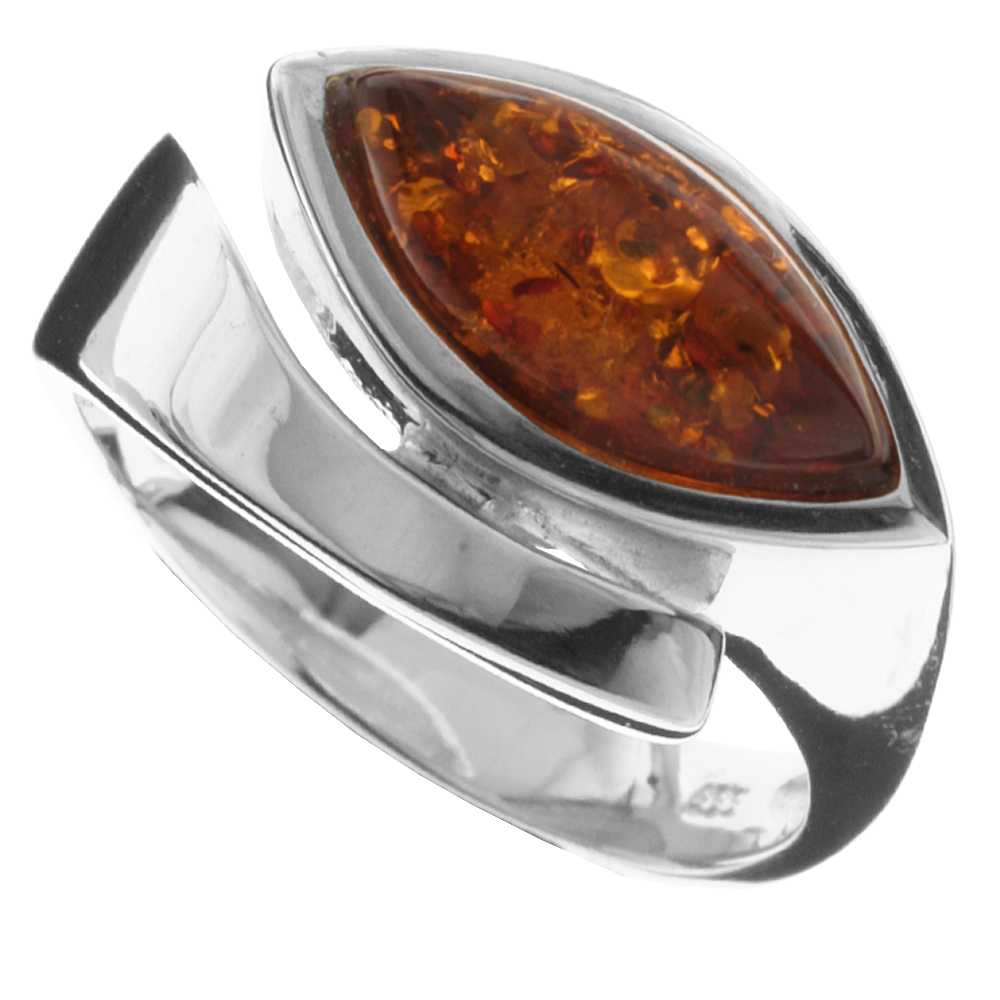 001-273376-0001 Ring Silber 925/000, Bernstein -Größe wählbar-