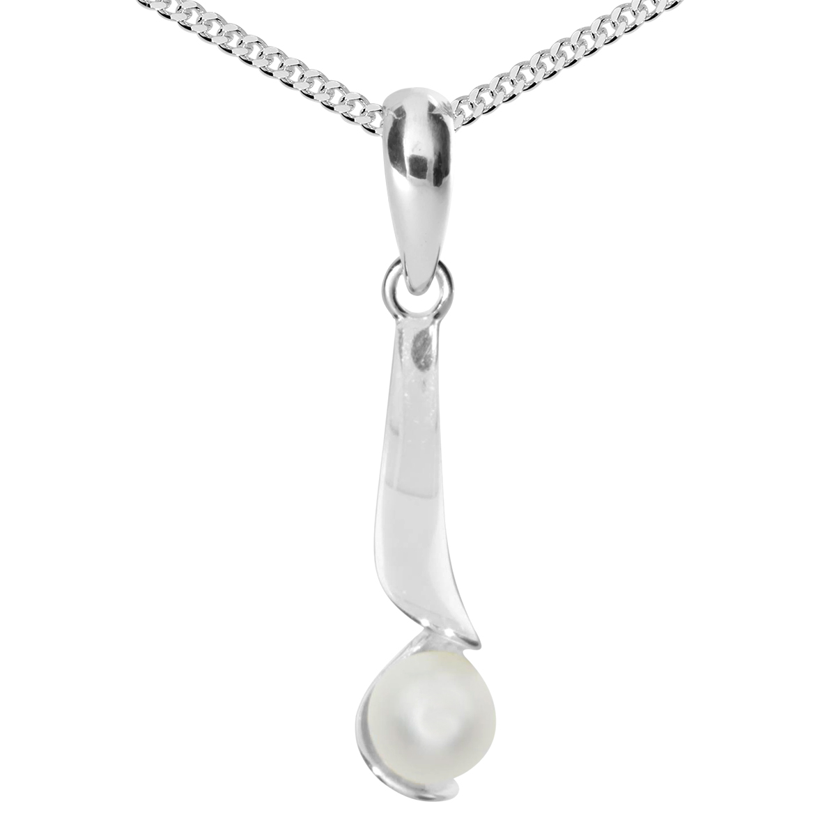 001-201380-A345574ff23bc1f9c Kette mit Anhänger Silber 925/000, 45 cm, Zuchtperle