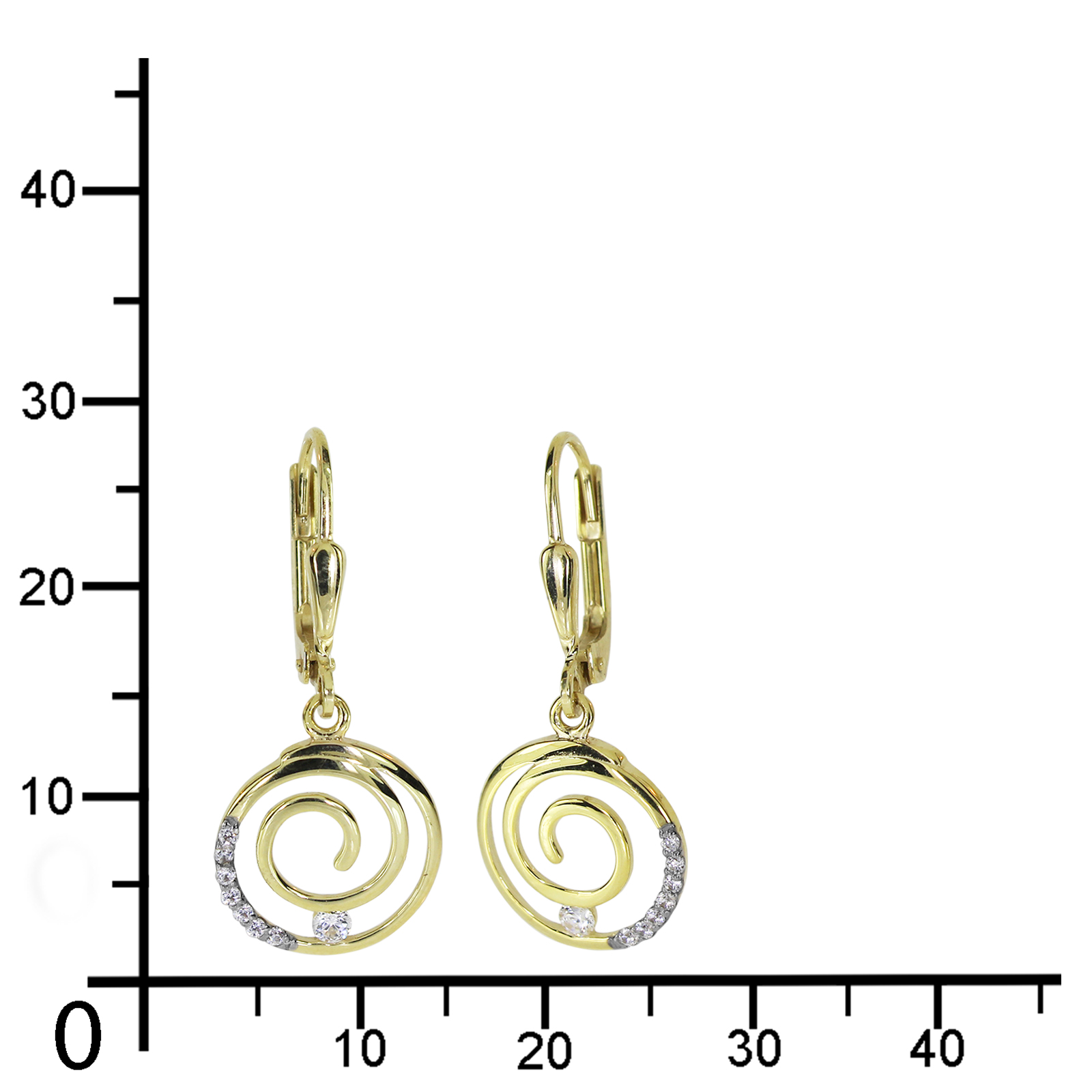 114-160100-0100kEeBvCvbzCVw9V Ohrhänger Gold 333/000, Spirale, Zirkonia