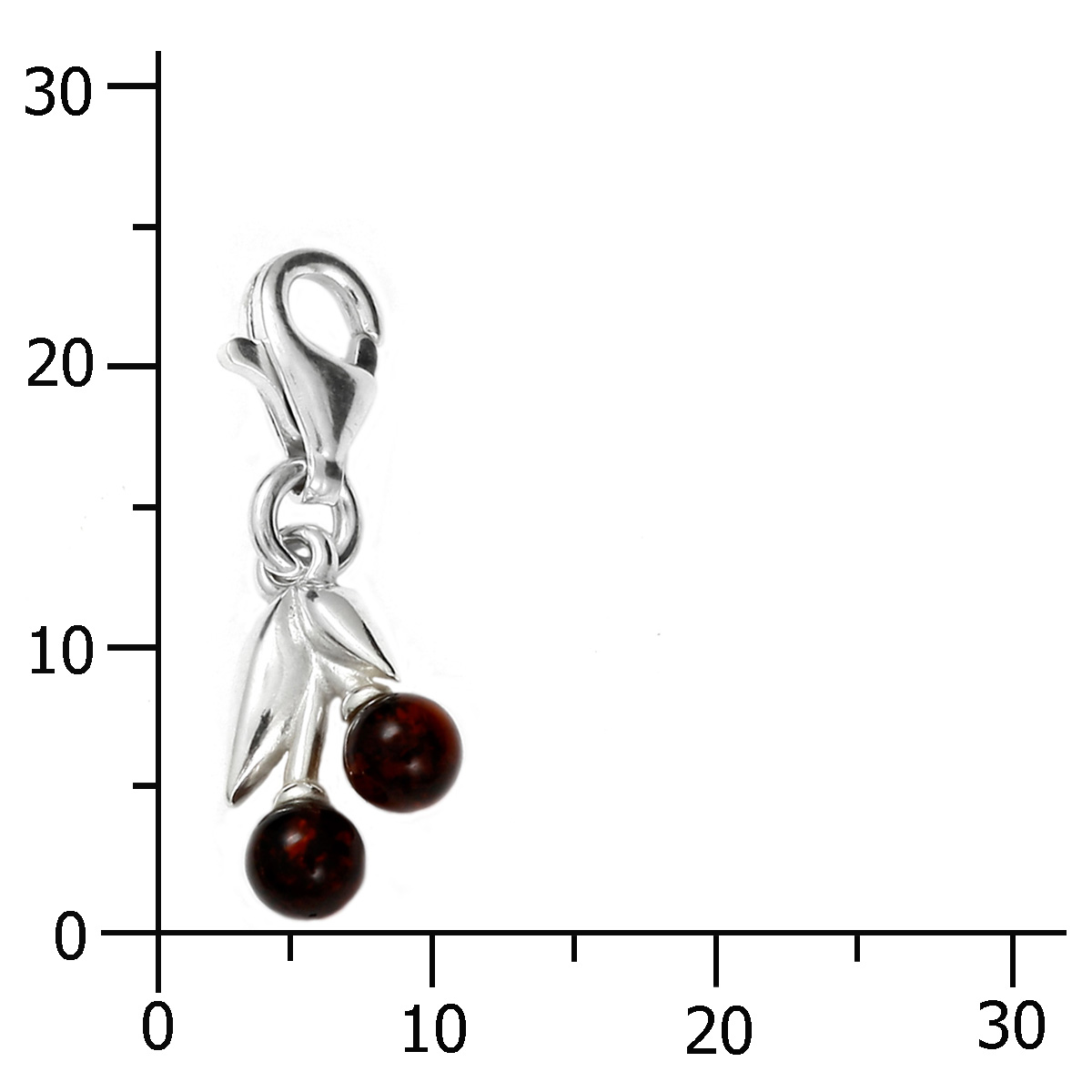 105-20CH15-0100k Charm Silber 925/000, Kirschen, Bernstein