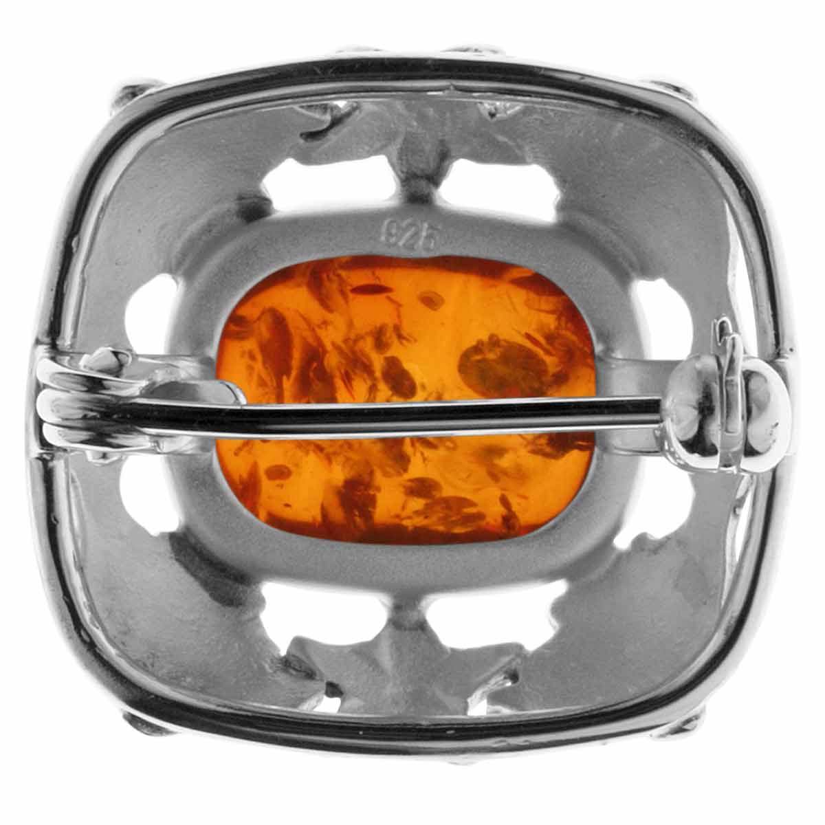 4250054222453-PT02 Brosche Fischland Silber 925/000, oxyd., Bernstein