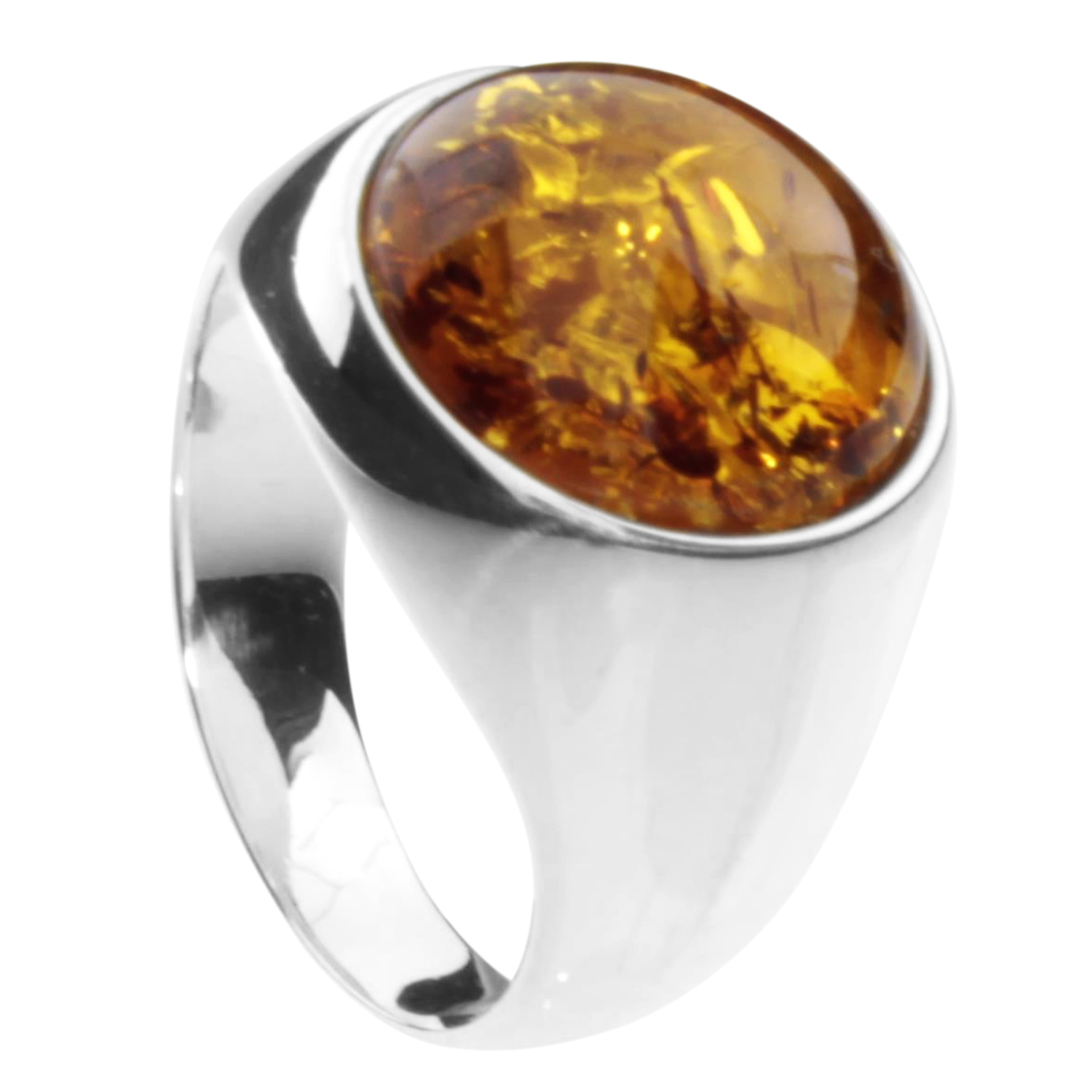 001-273430-0100UJ0RIwWefW3tP Ring Silber 925/000, Bernstein -Größe wählbar-