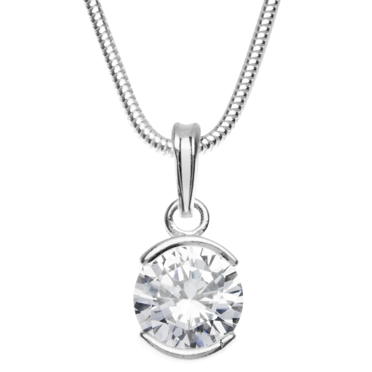 043-201679-A142 Kette mit Anhänger Silber 925/000, Zirkonia, weiß, 42 cm