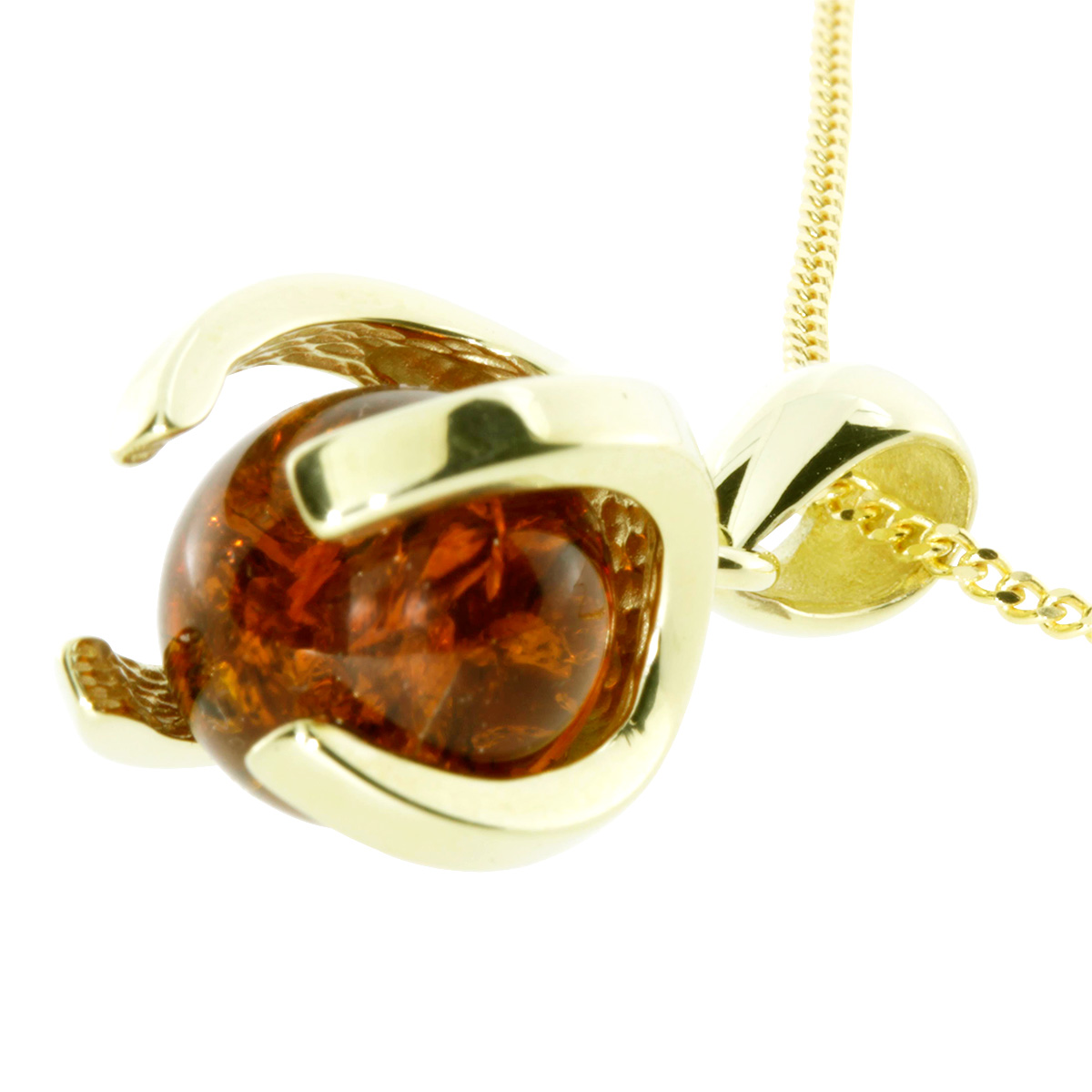 001-103636-A1423 Kette mit Anhänger Gold 333/000, 42 cm, Bernstein