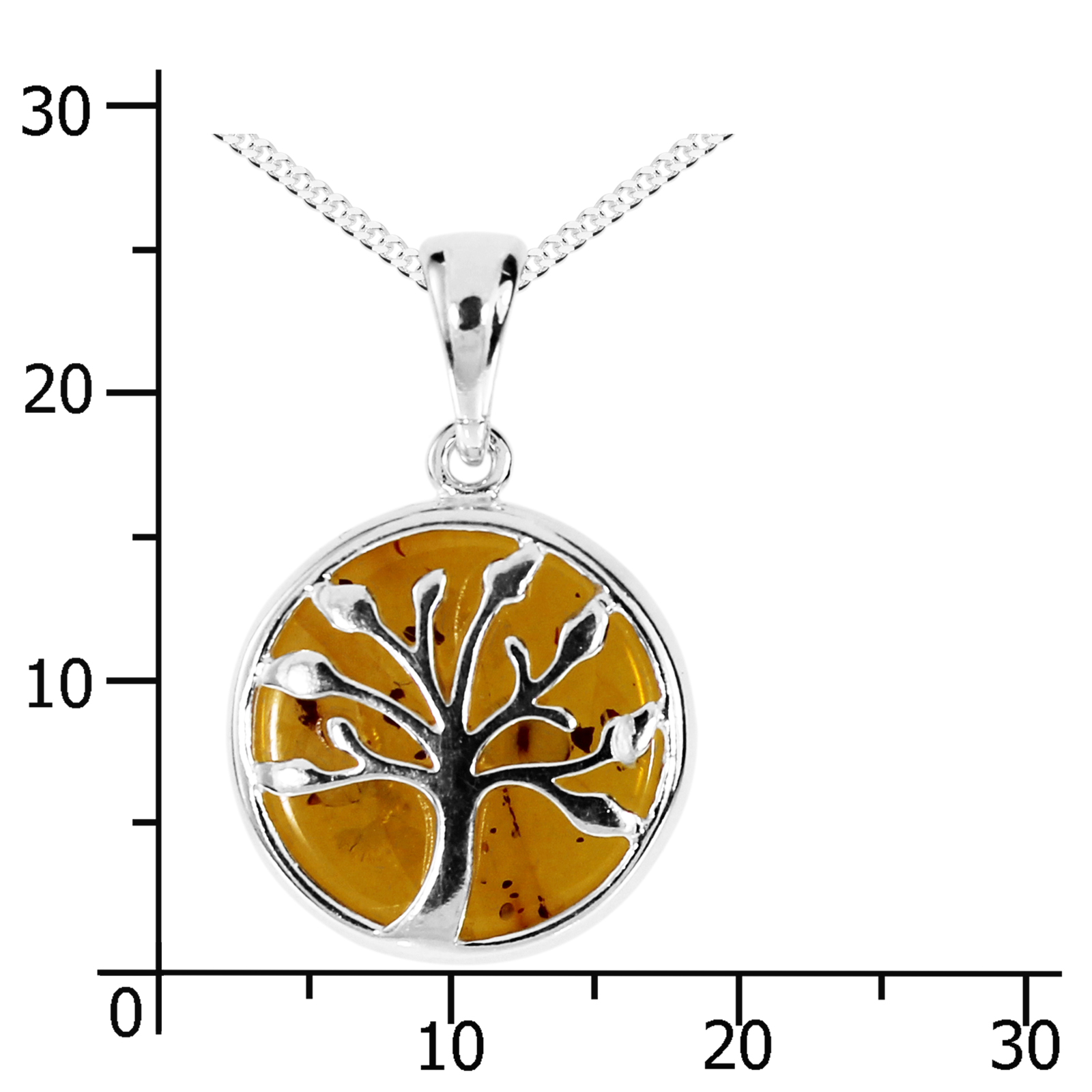 Kette mit Anhänger Silber 925/000, Bernstein -Länge wählbar- Kette mit Anhänger Silber 925/000, Bernstein -Länge wählbar-