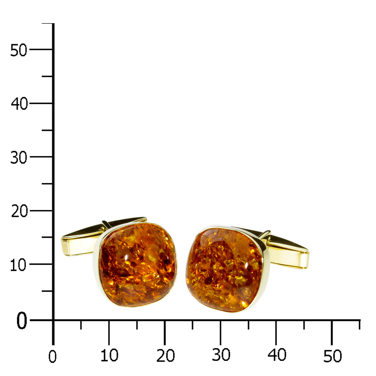 4250054288930-PT04 Manschenttenknöpfe Gold 333/000, Bernstein