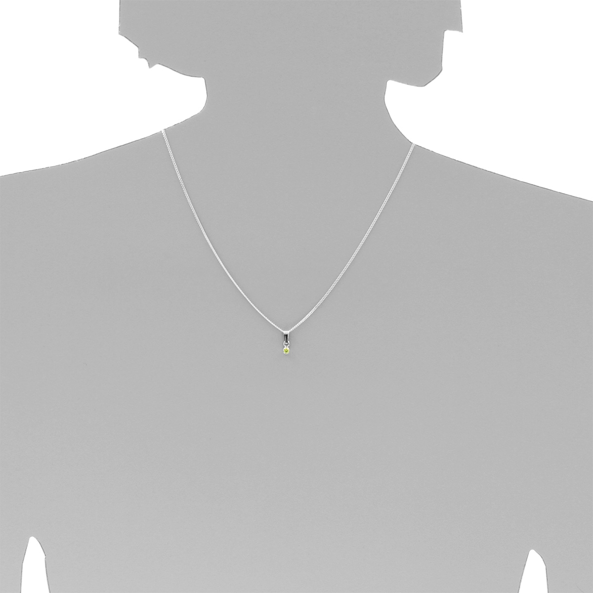 001-203642-A242s Kette mit Anhänger Silber 925/000, 42 cm, Zirkonia-limette