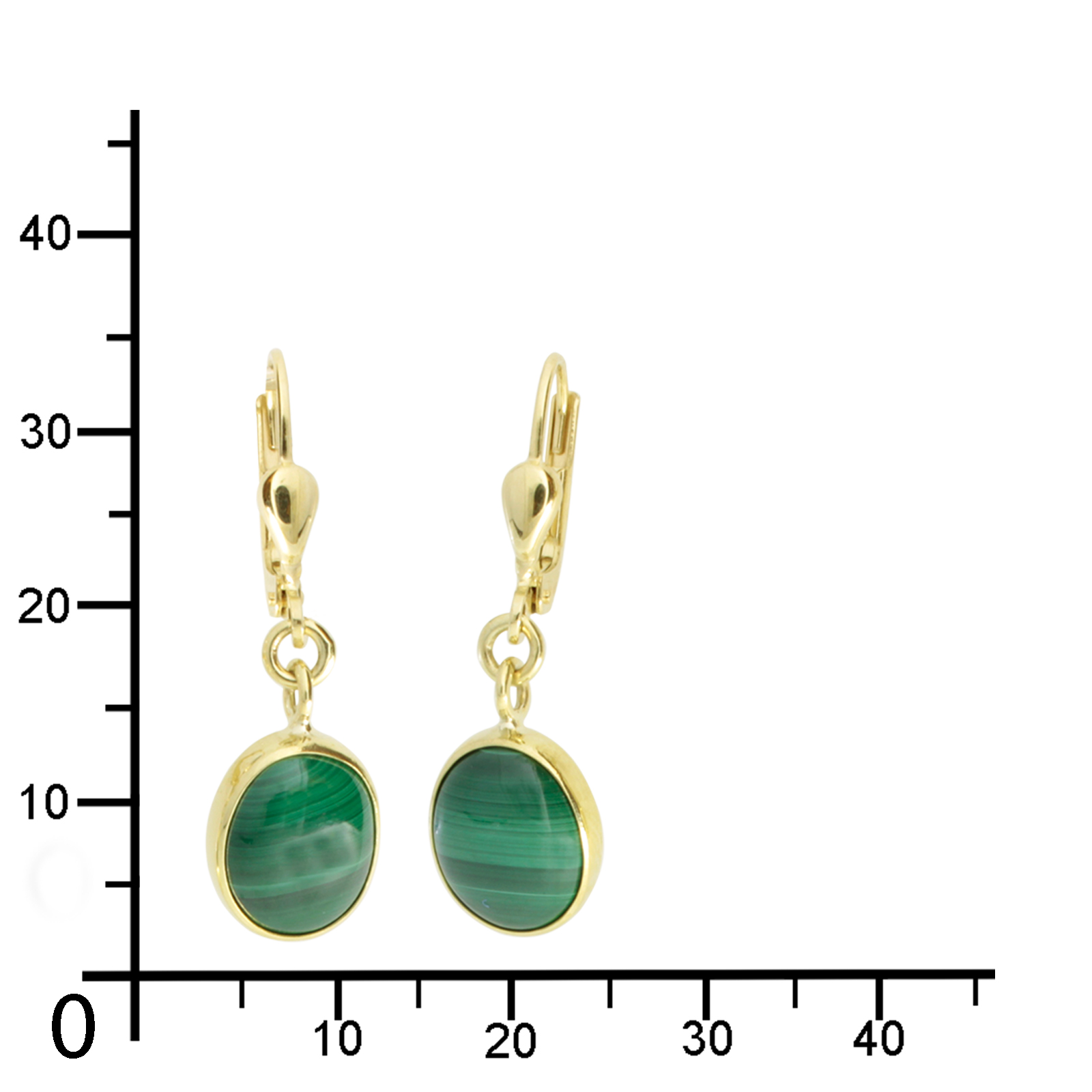 Ohrhänger Gold 333/000, Malachit Ohrhänger Gold 333/000, Malachit