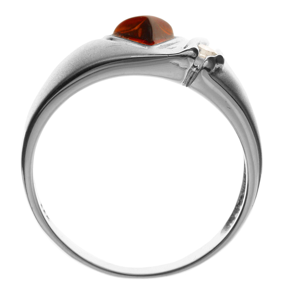 4250054224051-PT02 Ring Silber 925/000, Bernstein/Zirkonia -Größe wählbar-