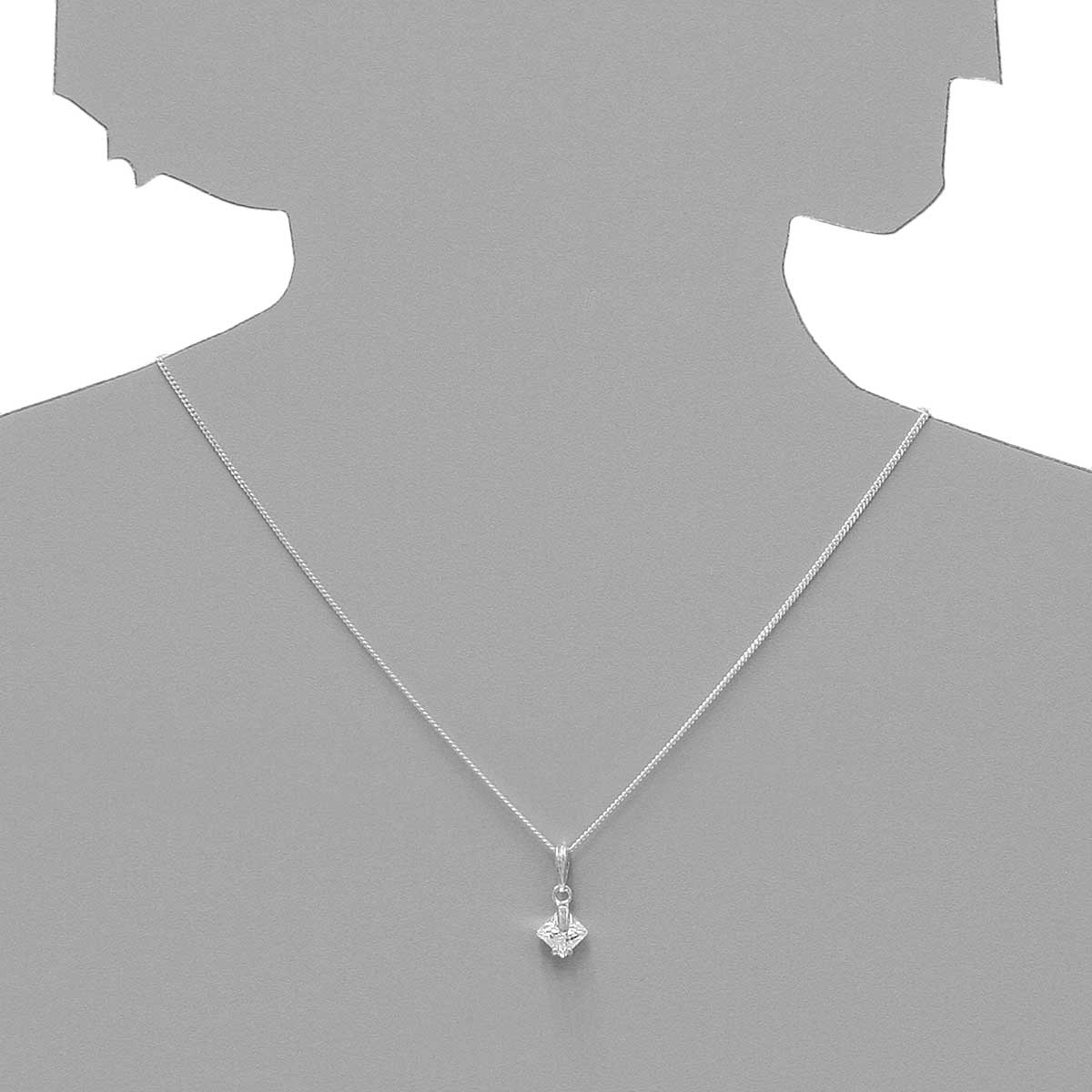 043-201668-0100s Kette mit Anhänger Silber 925/000, Zirkonia, weiß, 42 cm