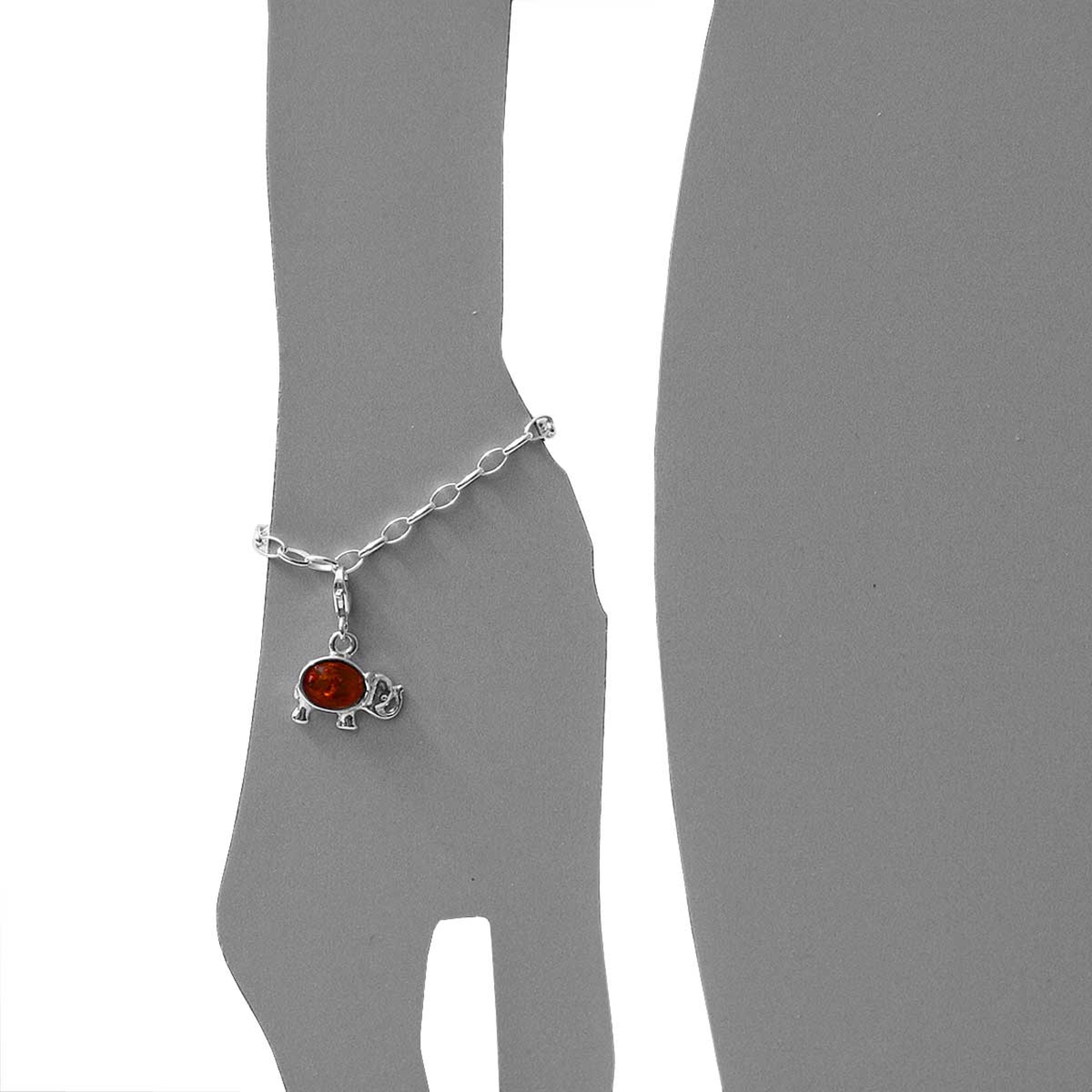 098-200160-0200s Charm Silber 925/000, Elefant, Bernstein