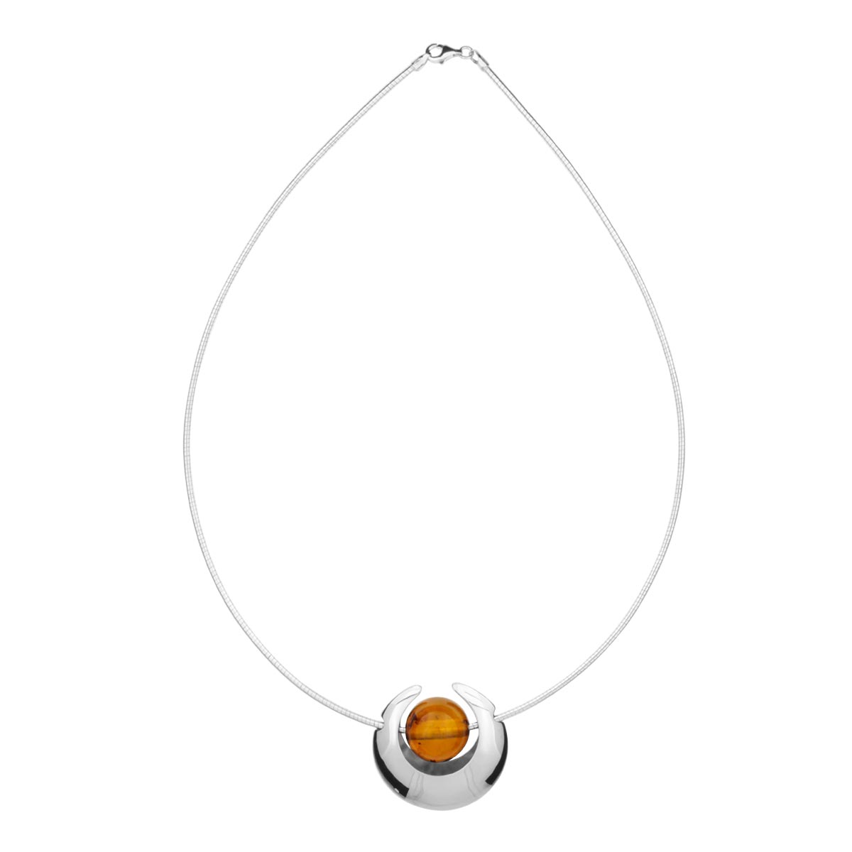 001-203555-21451 Collier Silber 925/000, 42 oder 45 cm, Bernstein