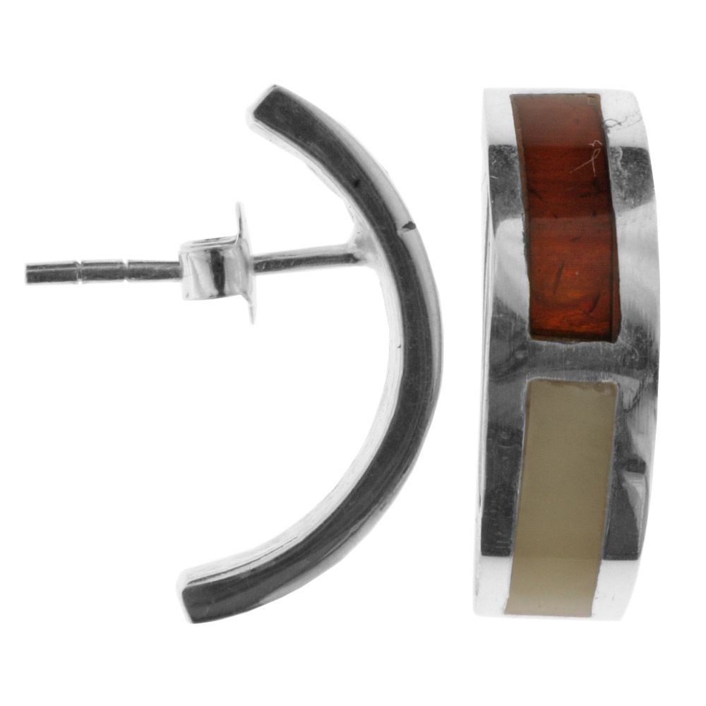 Ohrstecker, Silber 925/000, Bernstein