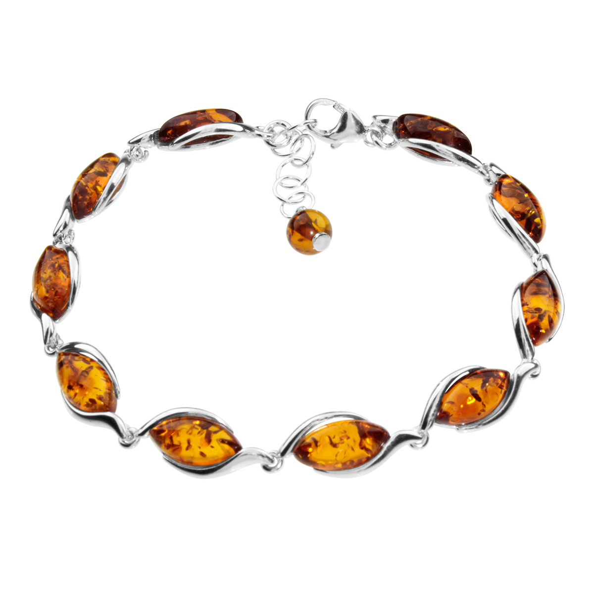 105-210021-0100 Armband, Silber 925/000, Bernstein