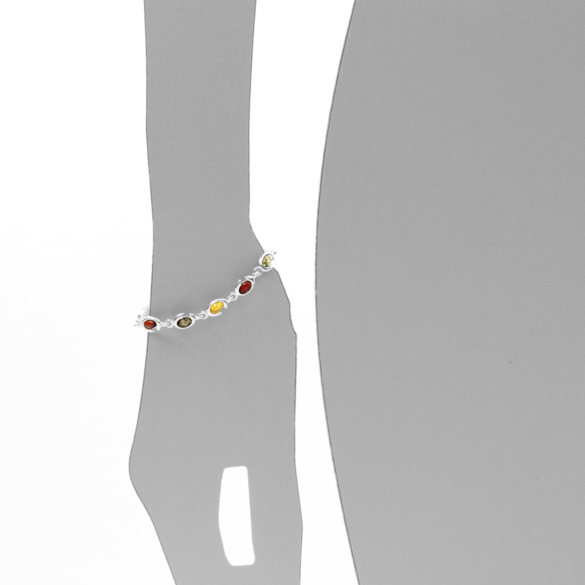 089-210133-0100s Armband, Silber 925/000, Bernstein