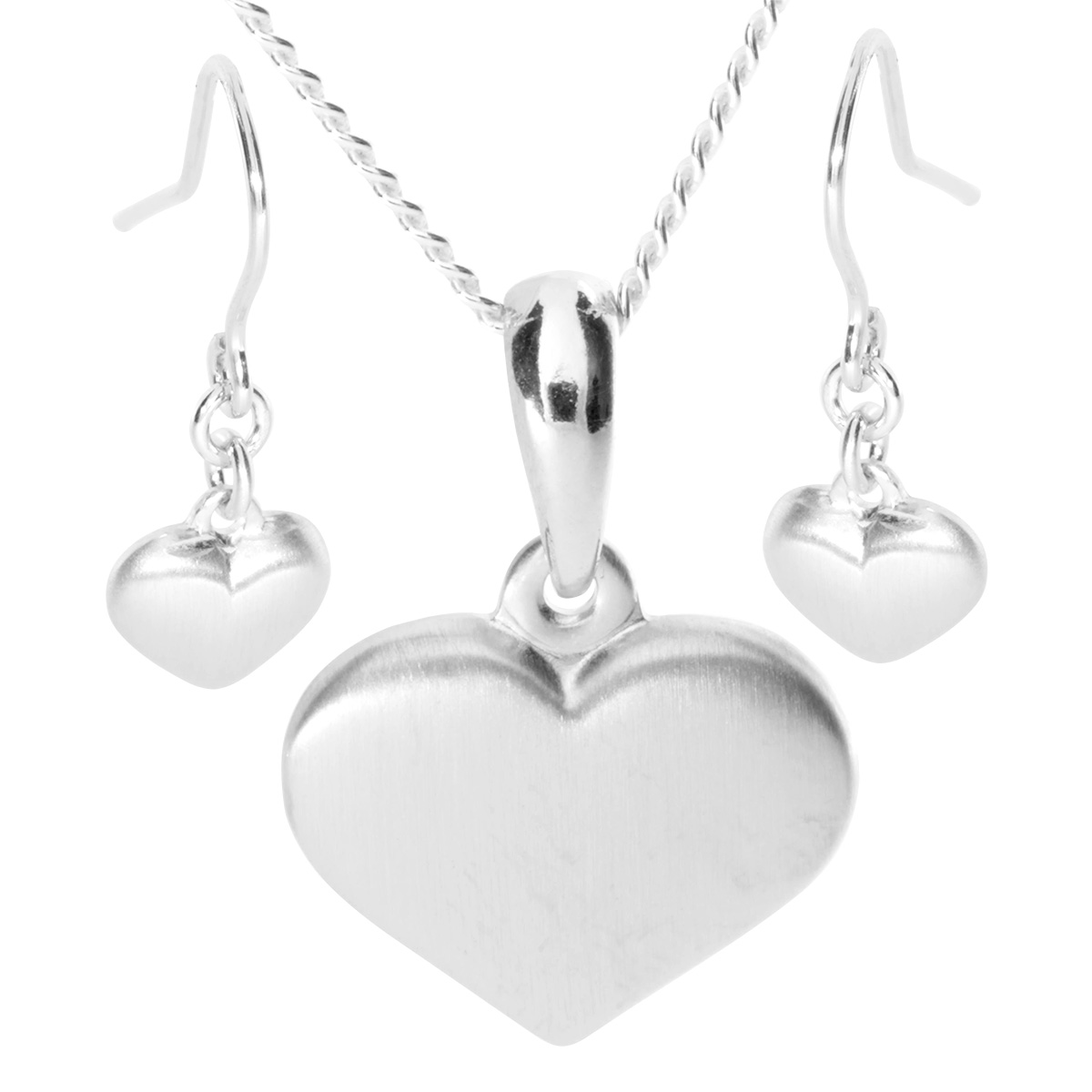 001-203635-S242 Set Silber 925/000, Herz, matt, 42 oder 45 cm