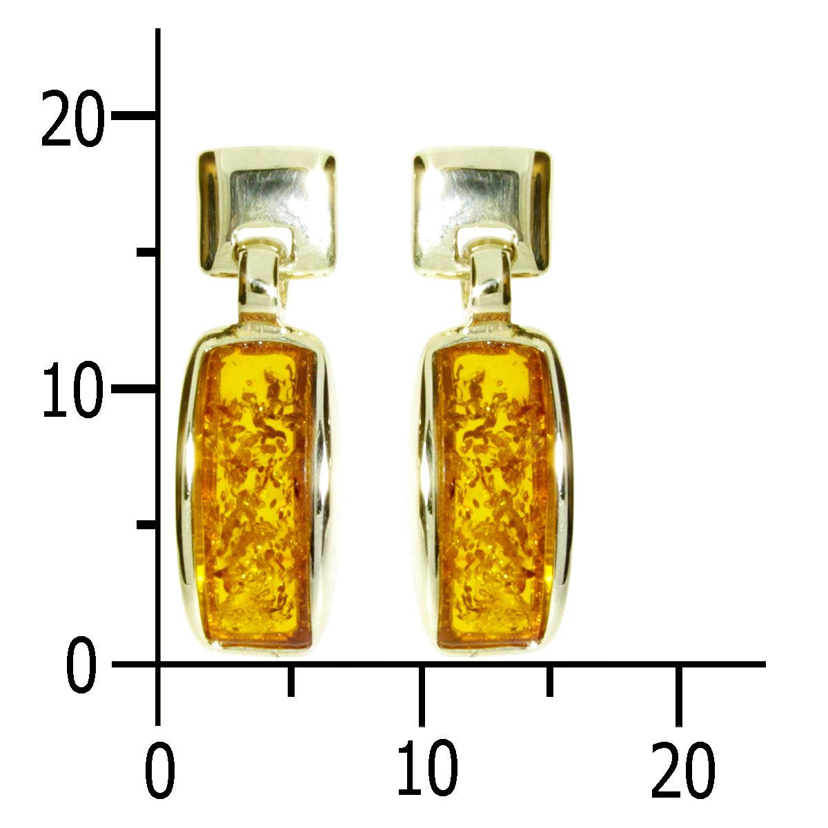 001-163235-0001k Ohrstecker Gold 333/000, Bernstein