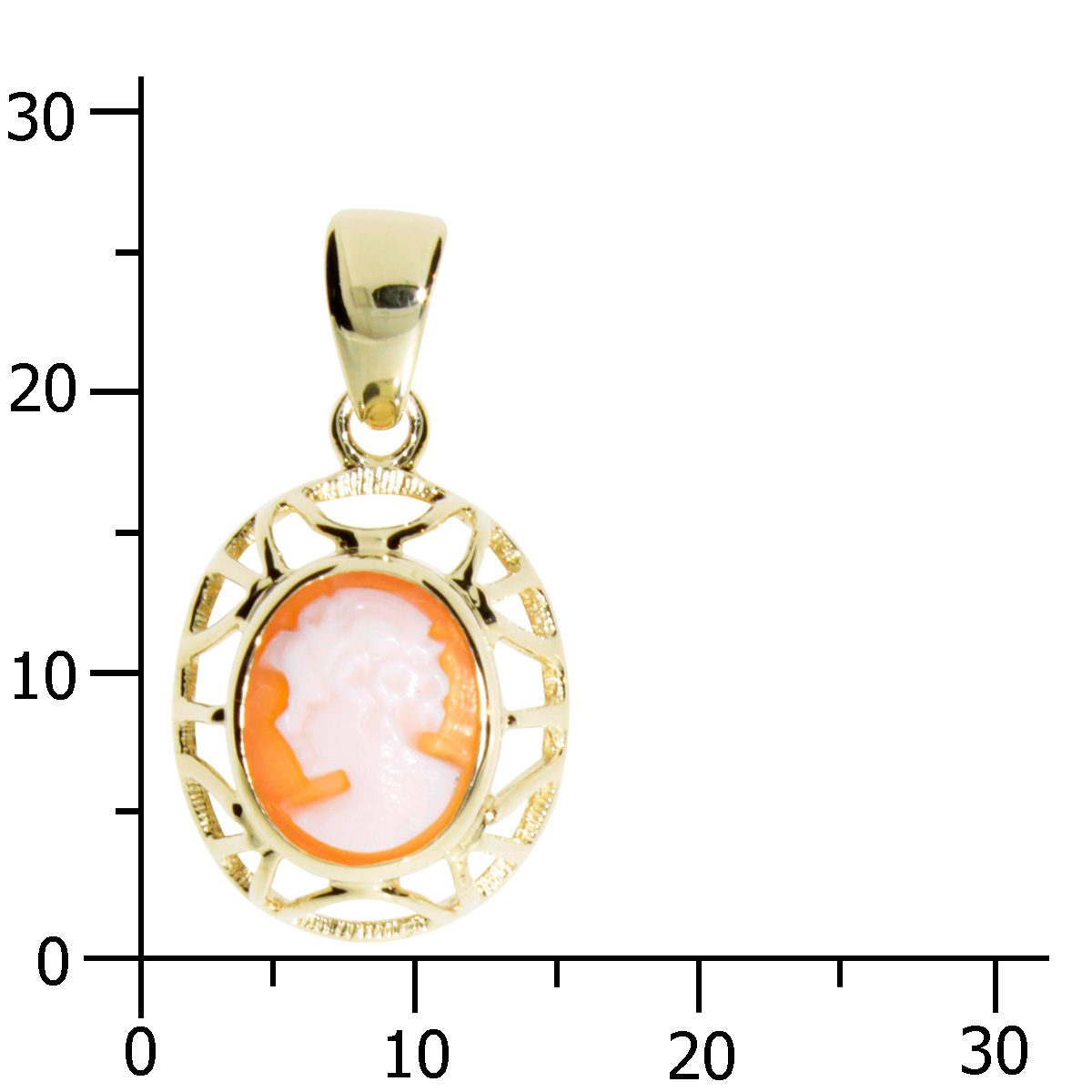 001-100616-0009k Anhänger Gold 333/000, Gemme