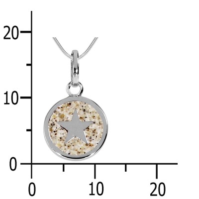 Kette mit Anhänger Silber 925/000, "Traum", Strandsand -Länge wählbar- Kette mit Anhänger Silber 925/000, "Traum", Strandsand -Länge wählbar-