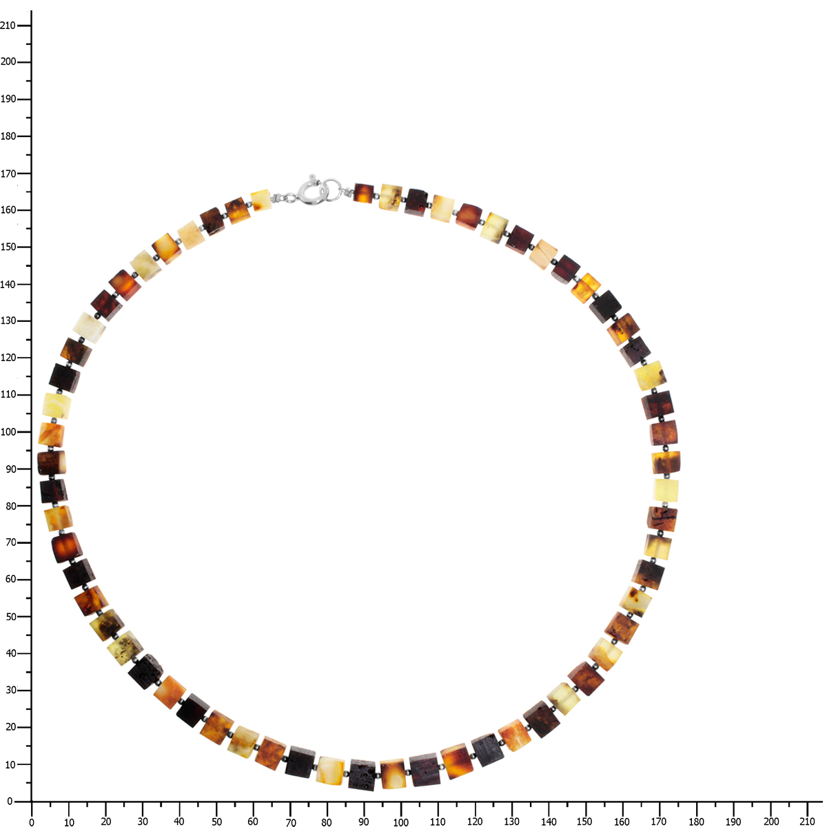 051-440067-0150k Bernsteinkette, 47 cm, Würfel