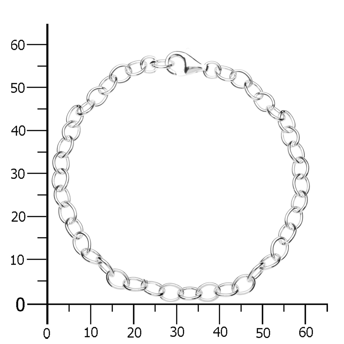 002-210003-0190k Charmsarmband, 19 cm,  Silber 925/000