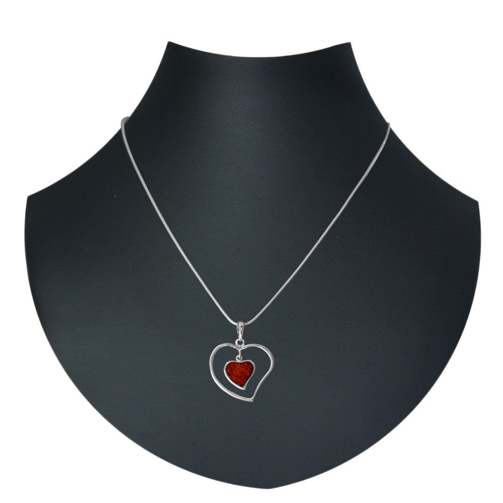 098-200420-A1422iAoGFqkLnETEd Kette mit Anhänger Silber 925/000, Bernstein -Länge wählbar-